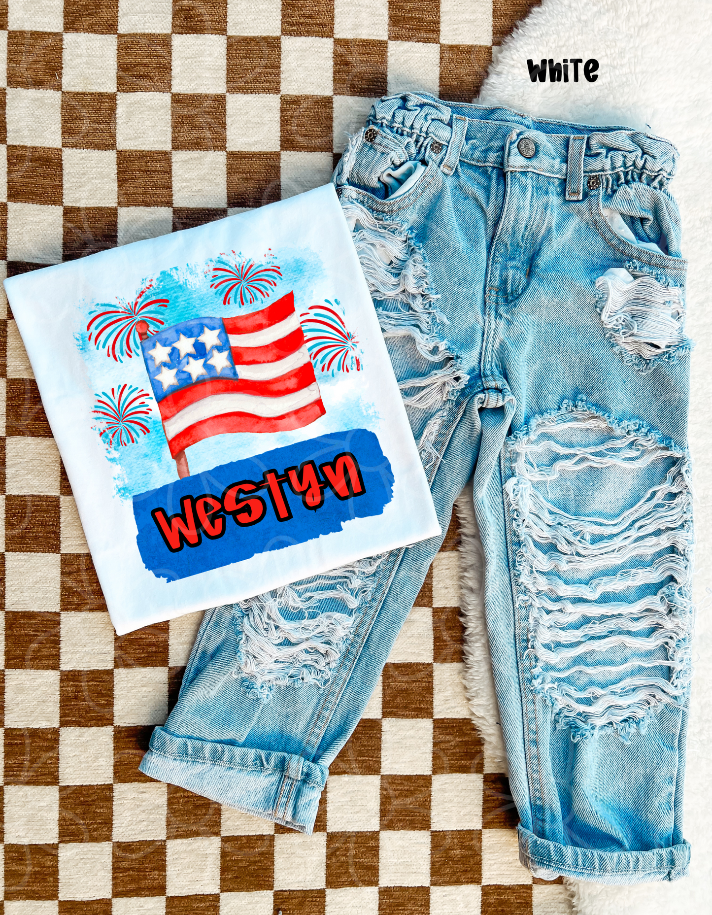Custom Names Patriotic Flag DTF Transfer