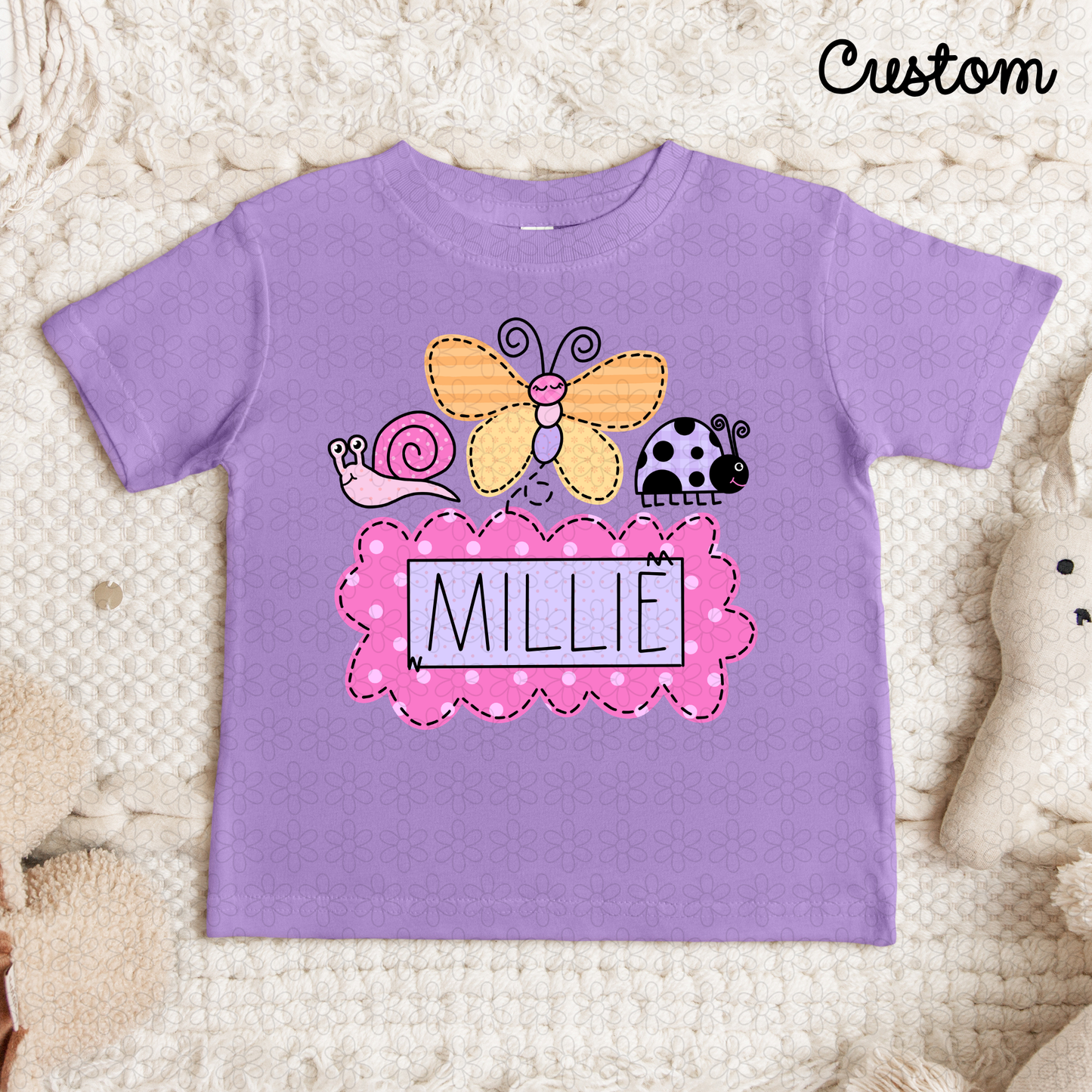 Custom Butterfly Name Plate DTF Transfer