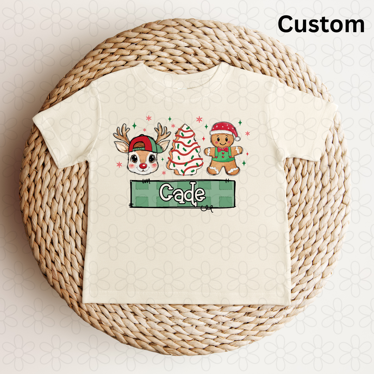 Custom Christmas Nameplate- Green DTF Transfer