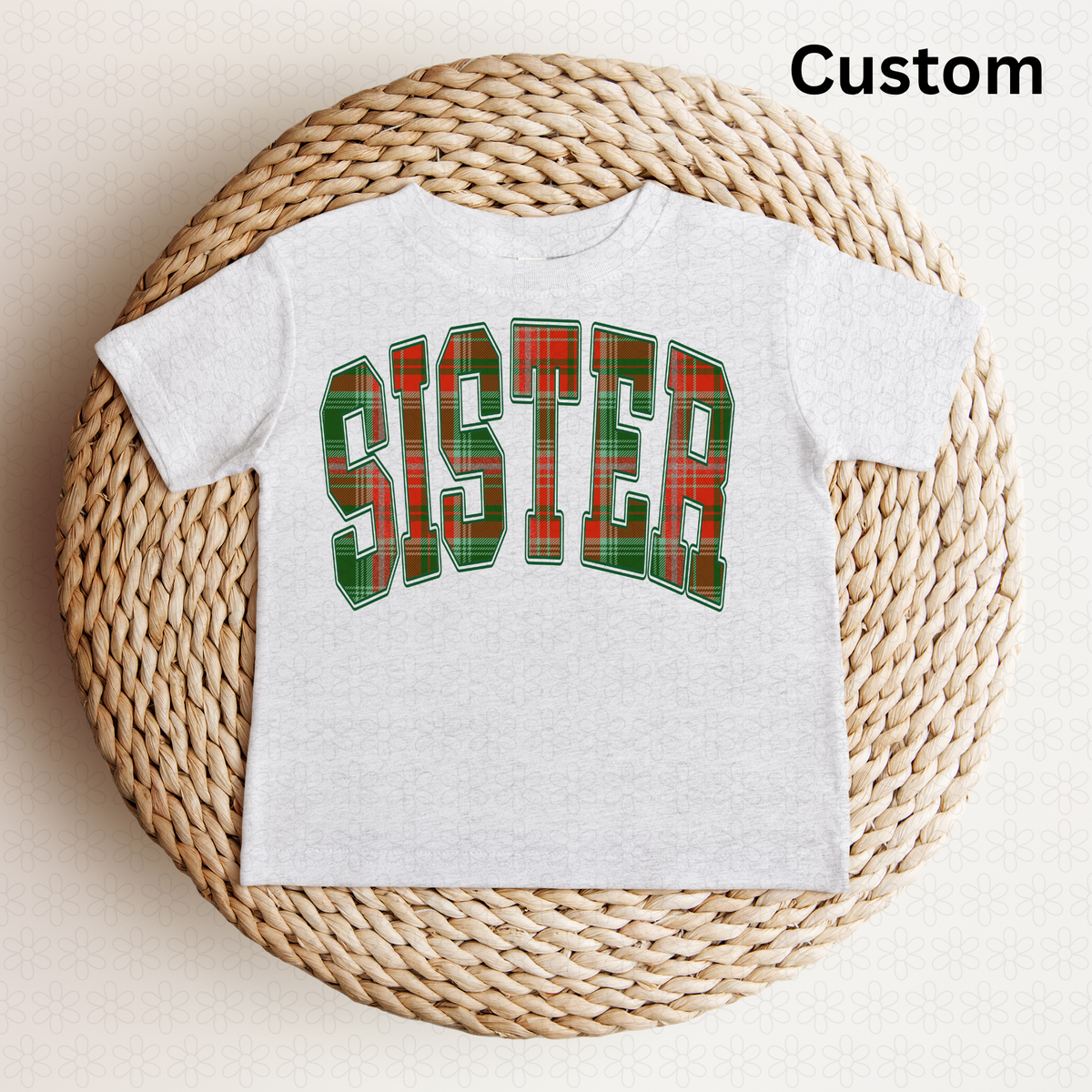 Custom Christmas Plaid Varsity DTF Transfer
