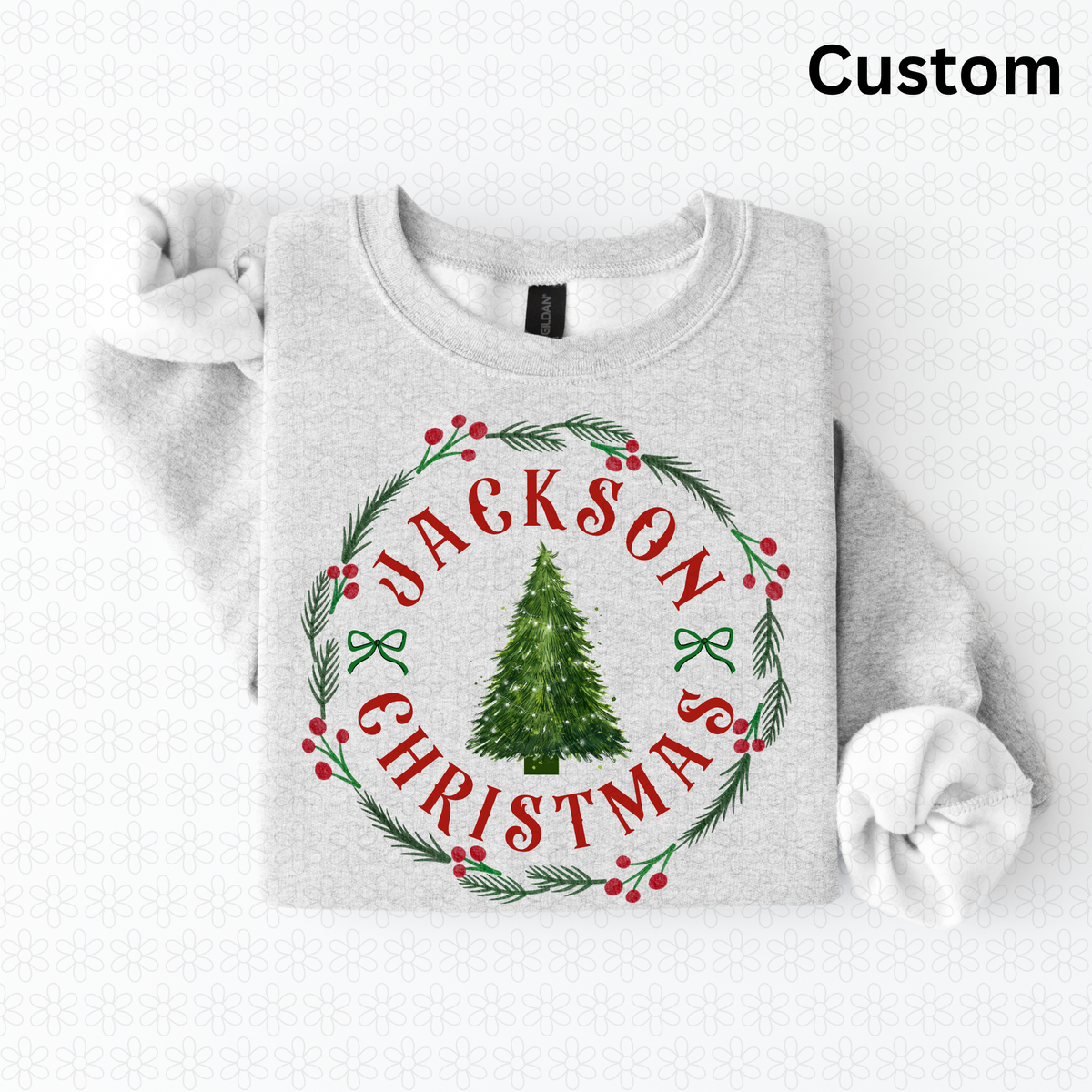 Custom Christmas Wreath DTF Transfer
