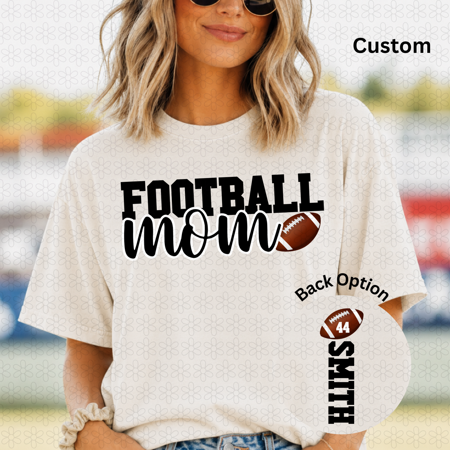 Custom Football Name and Number DTF Transfer