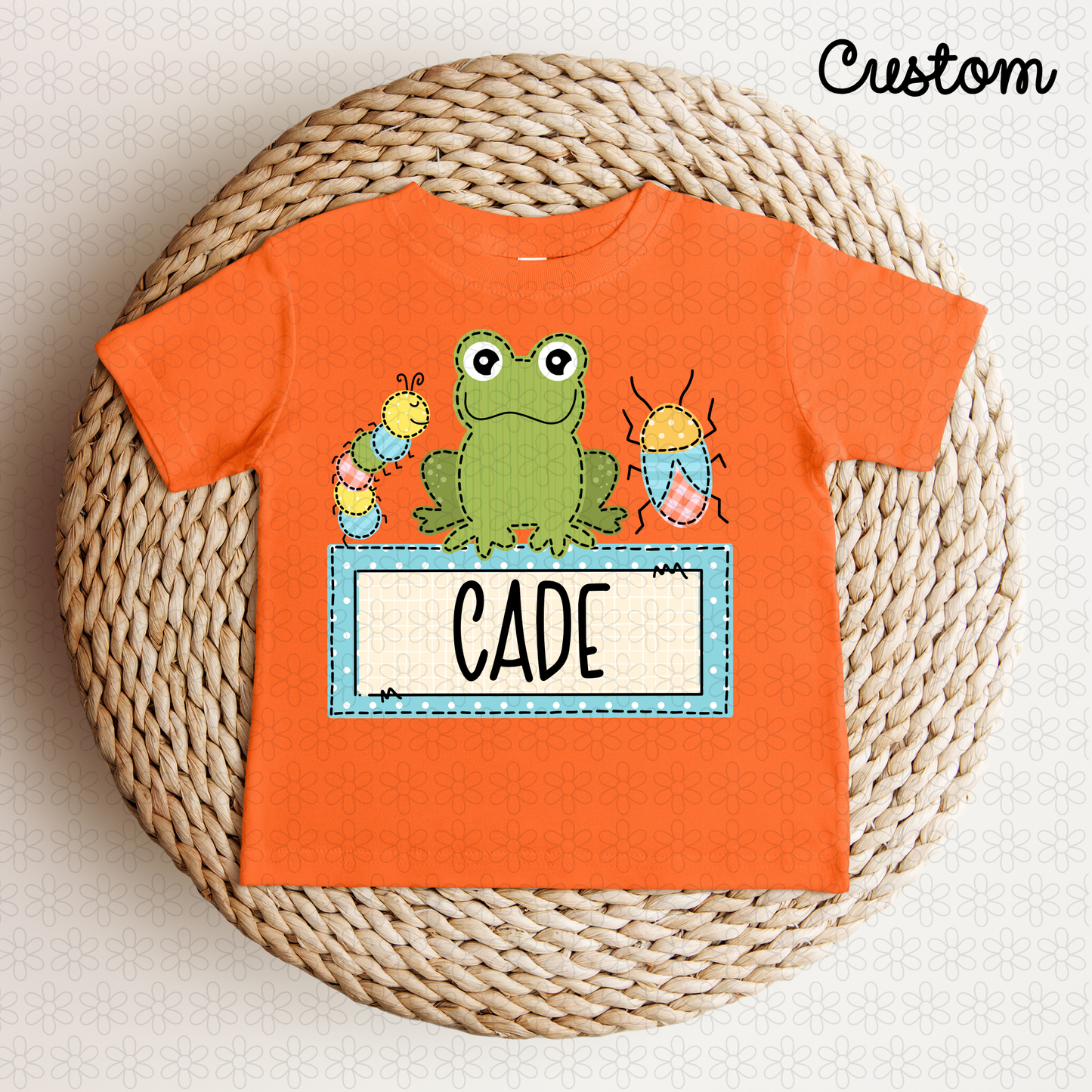 Custom Frog Name Plate DTF Transfer