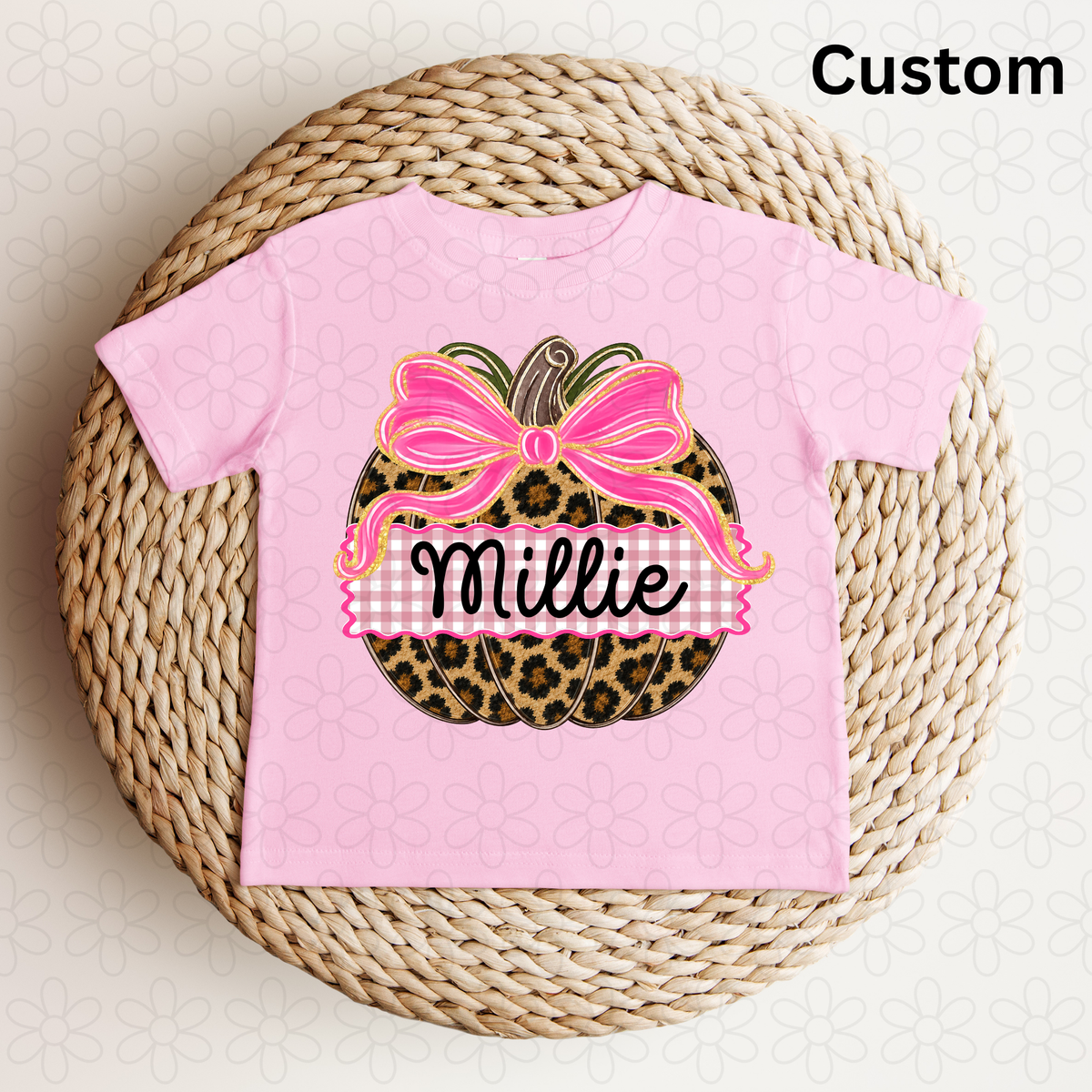 Custom Leopard Pumpkin Nameplate DTF Transfer