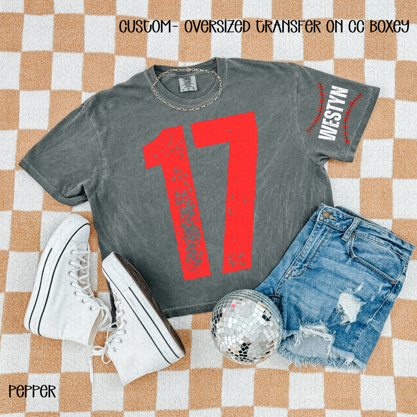 Custom Number and Name Sleeve DTF Transfer