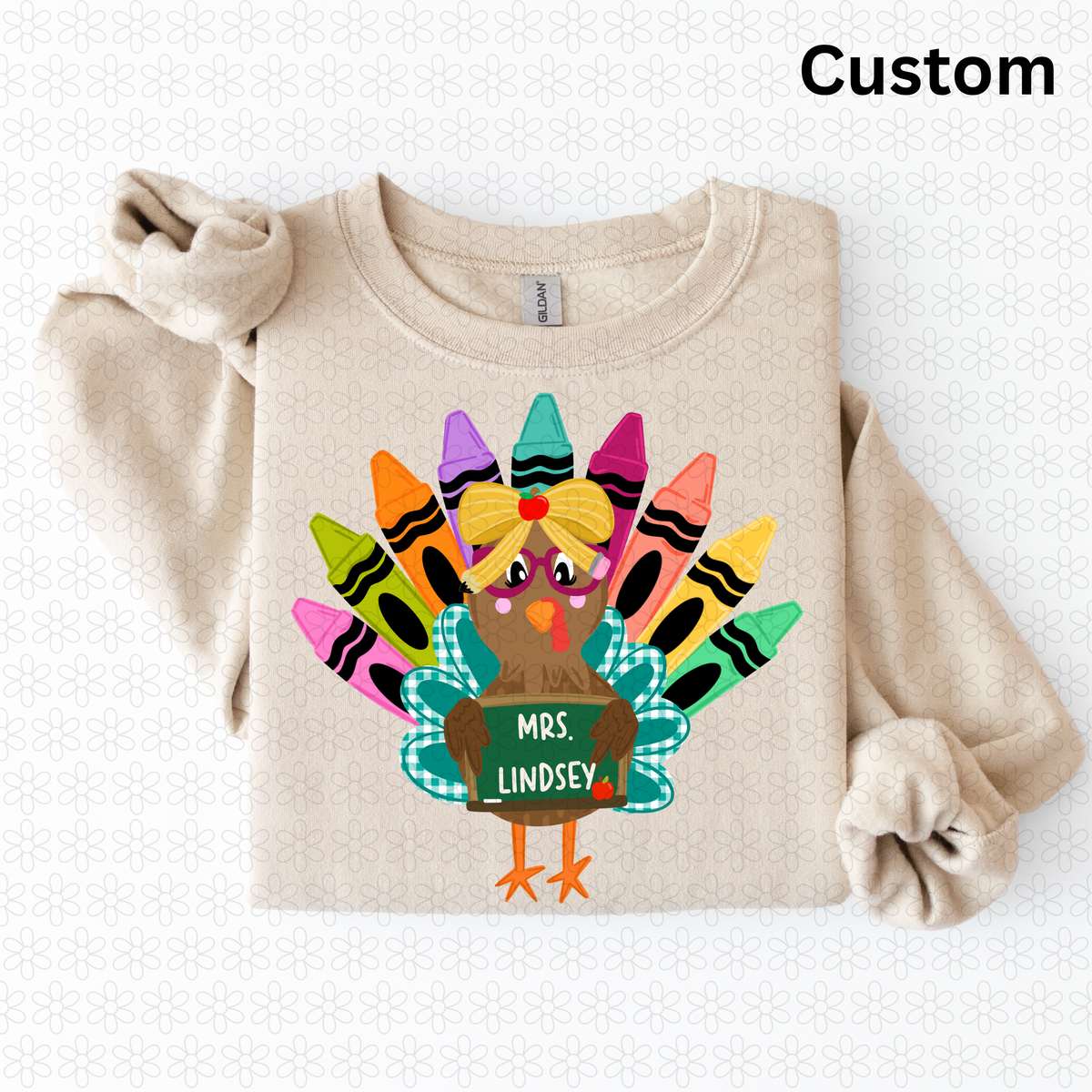 Custom Teacher Turkey Nameplate DTF Transfer