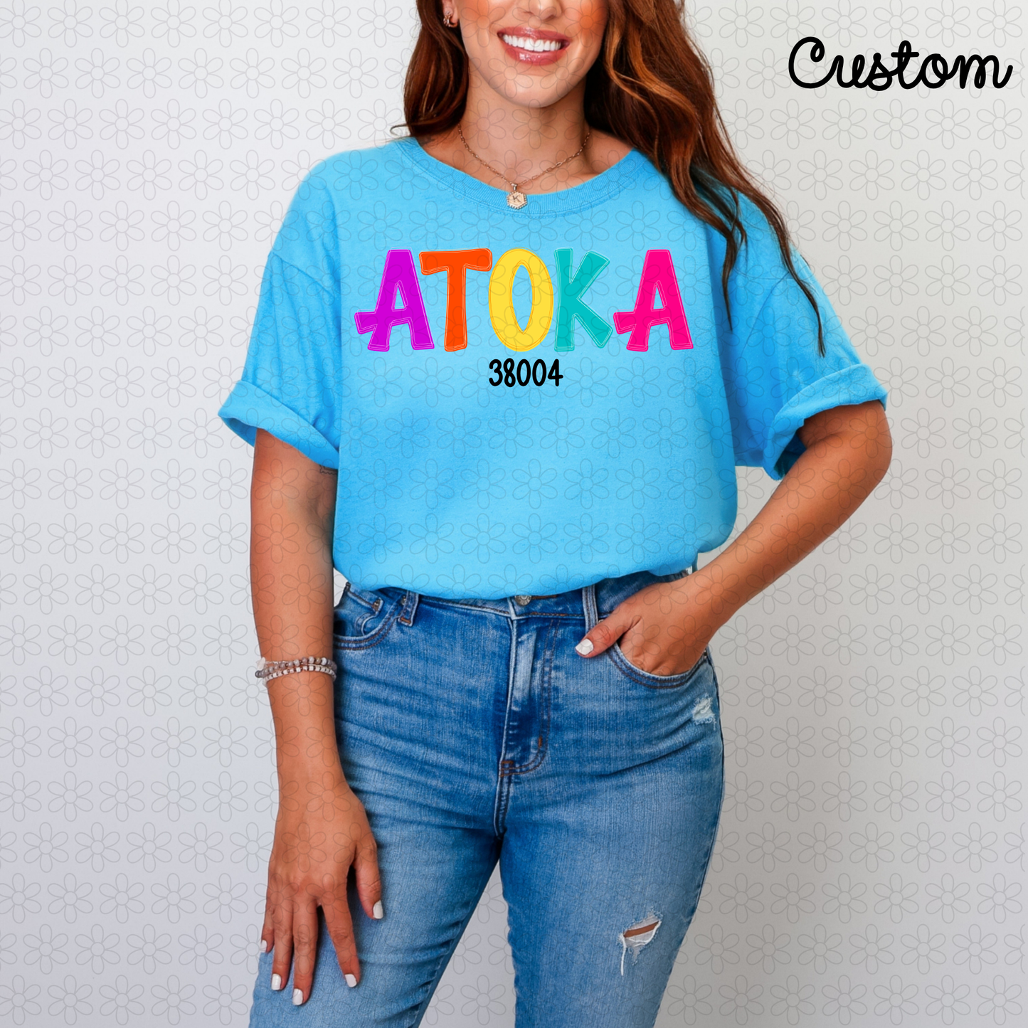 Custom Town And Zip Code DTF Transfer