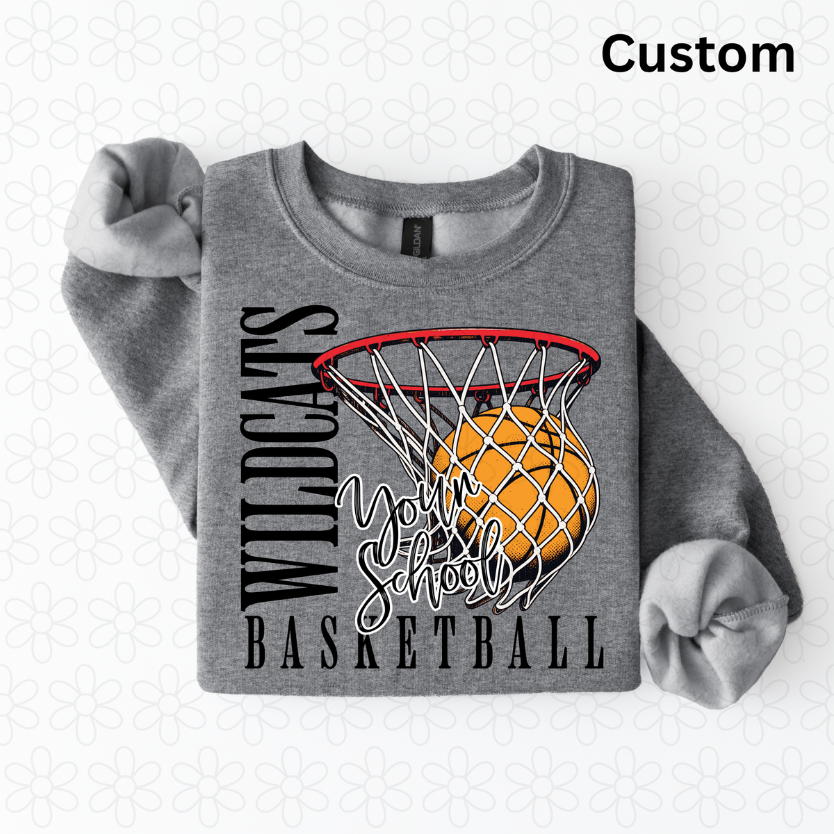 Custom Vertical Basketball (Multiple Colors) DTF Transfer