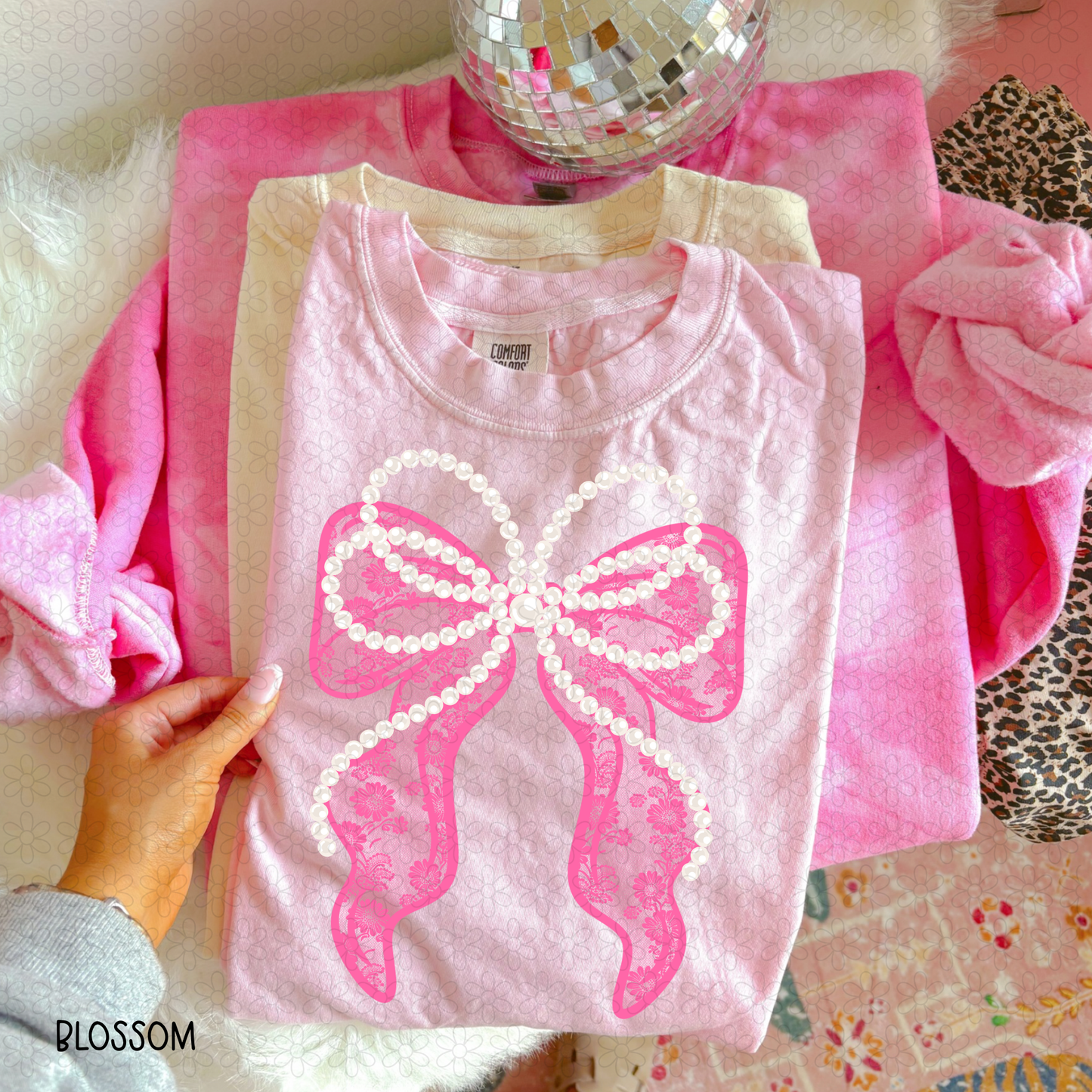 Dark Pink Lace Bow DTF Transfer
