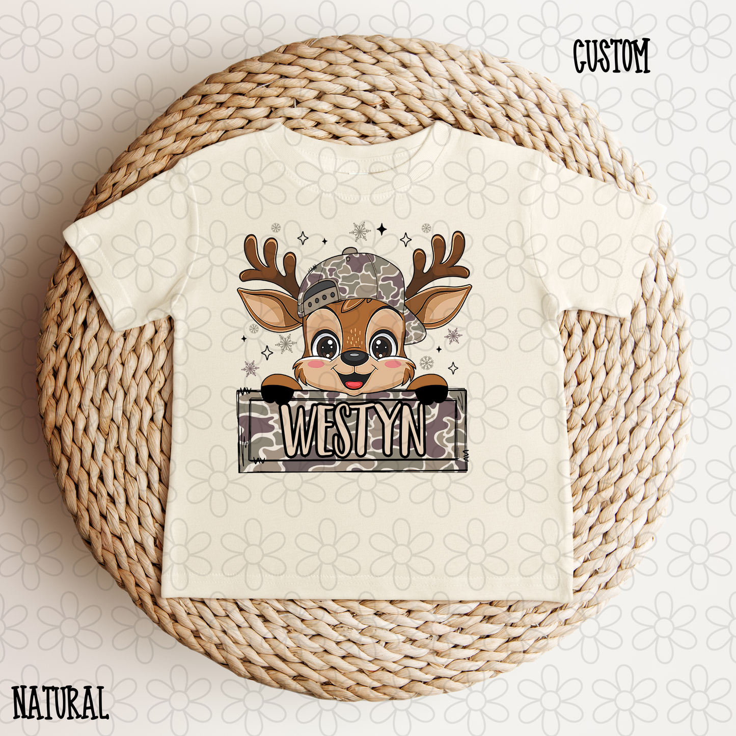 Deer Camo Hat Custom Name DTF Transfer