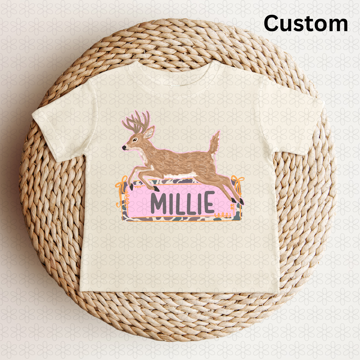 Deer Girl Nameplate DTF Transfer