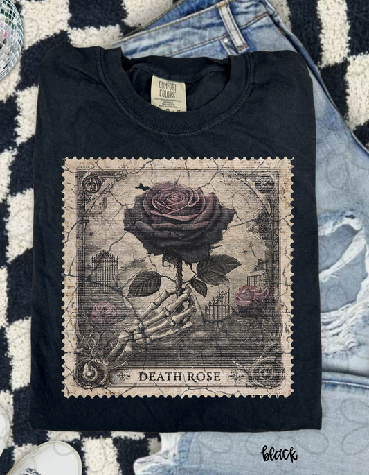 Distressed Death Rose Stamp Kids Completed Tee