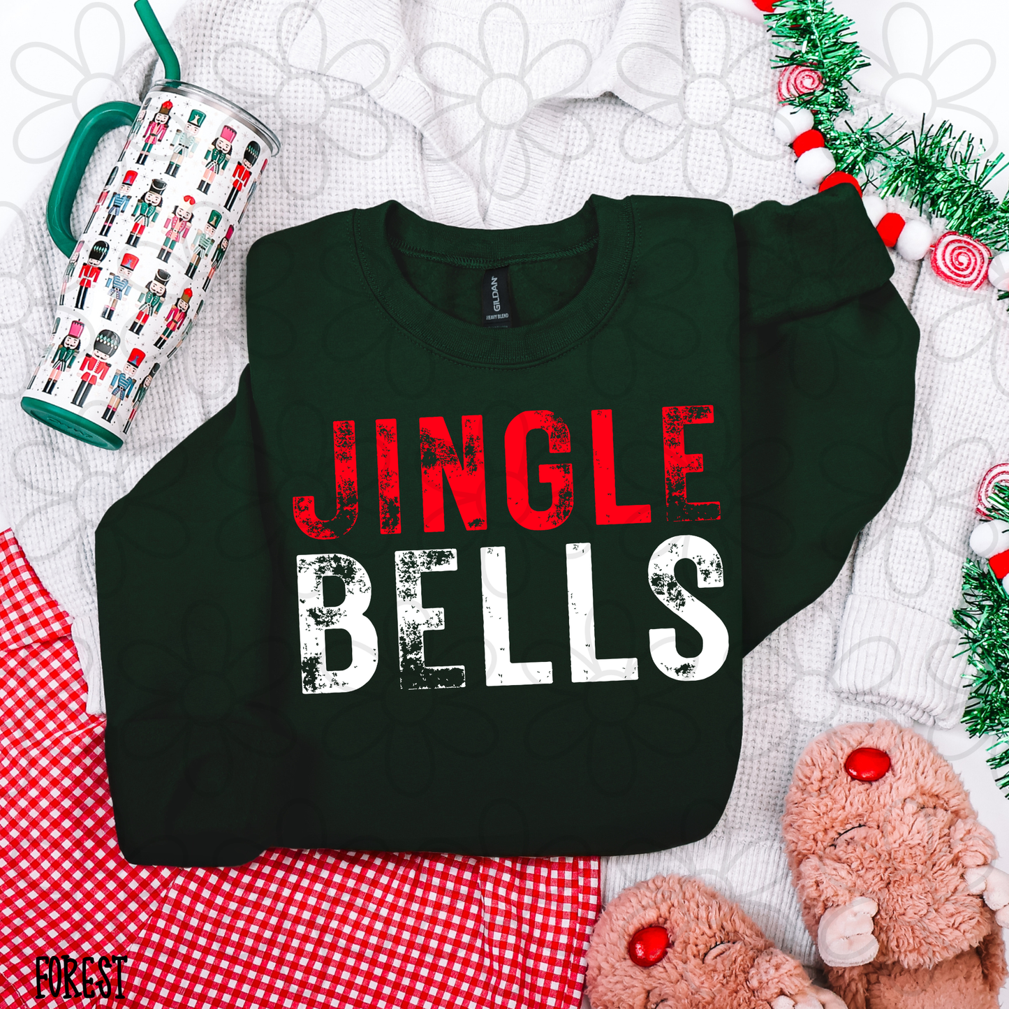 Distressed Jingle Bells Completed Tee