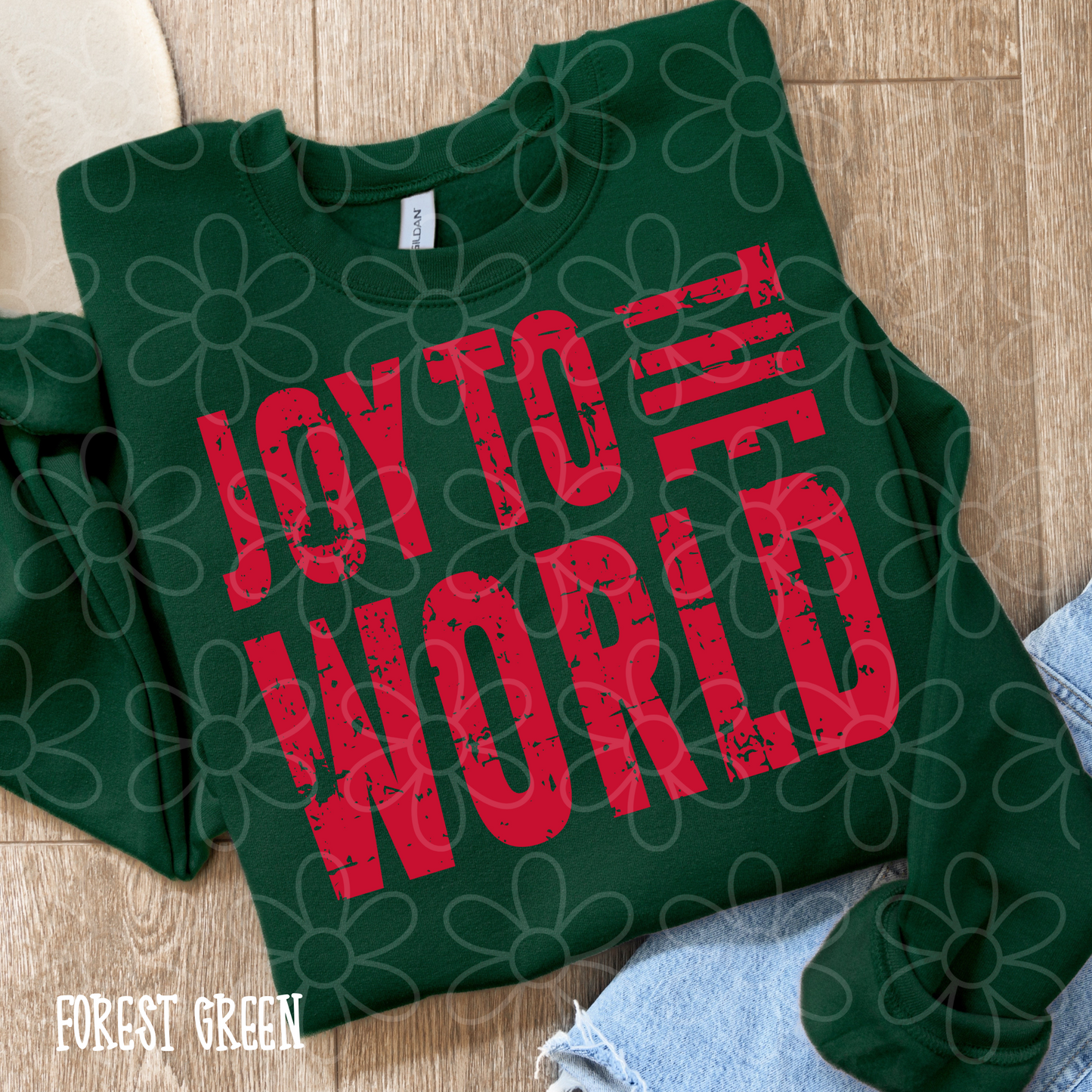 Distressed Joy To The World Completed Tee
