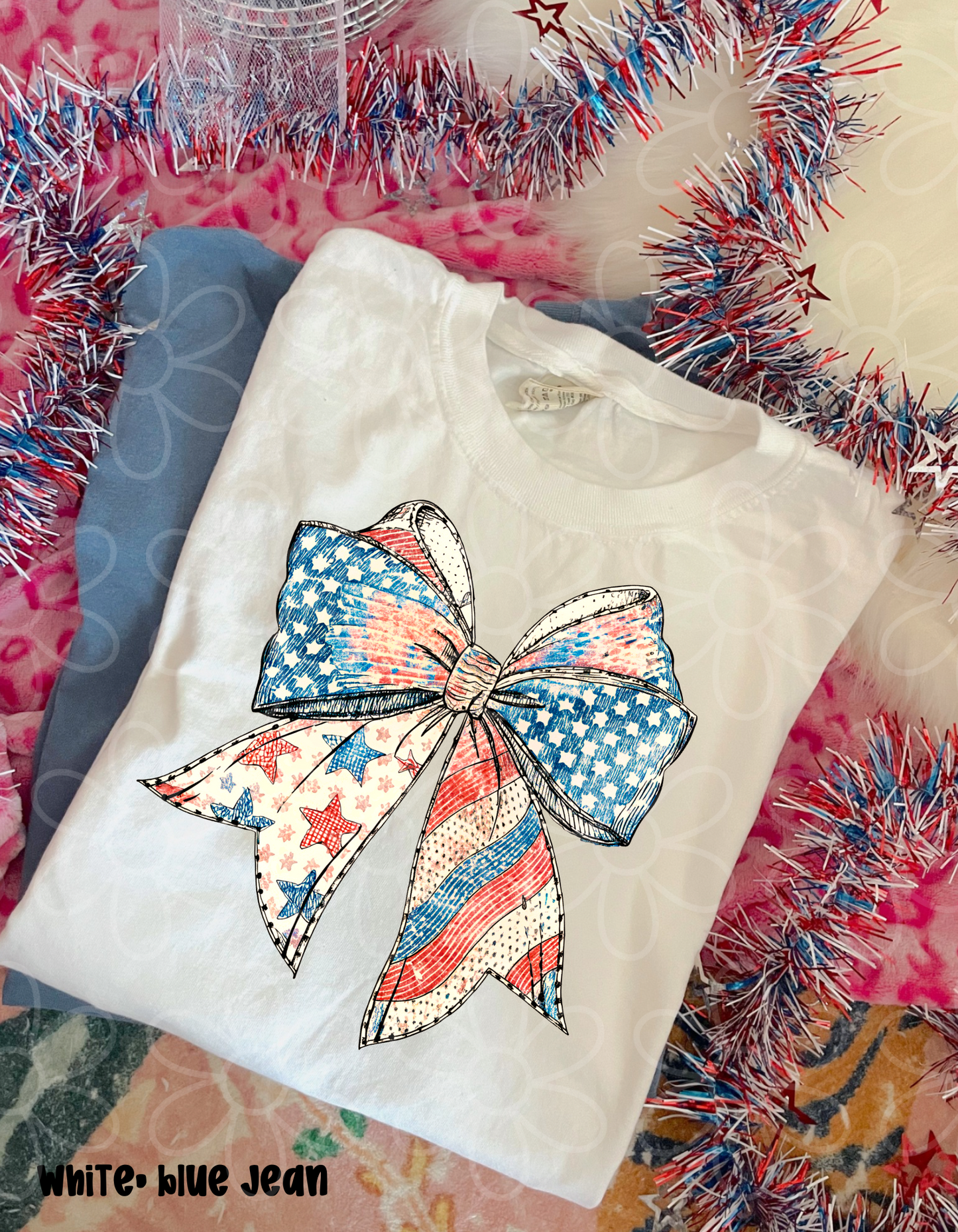 Distressed Patriotic Bow DTF Transfer