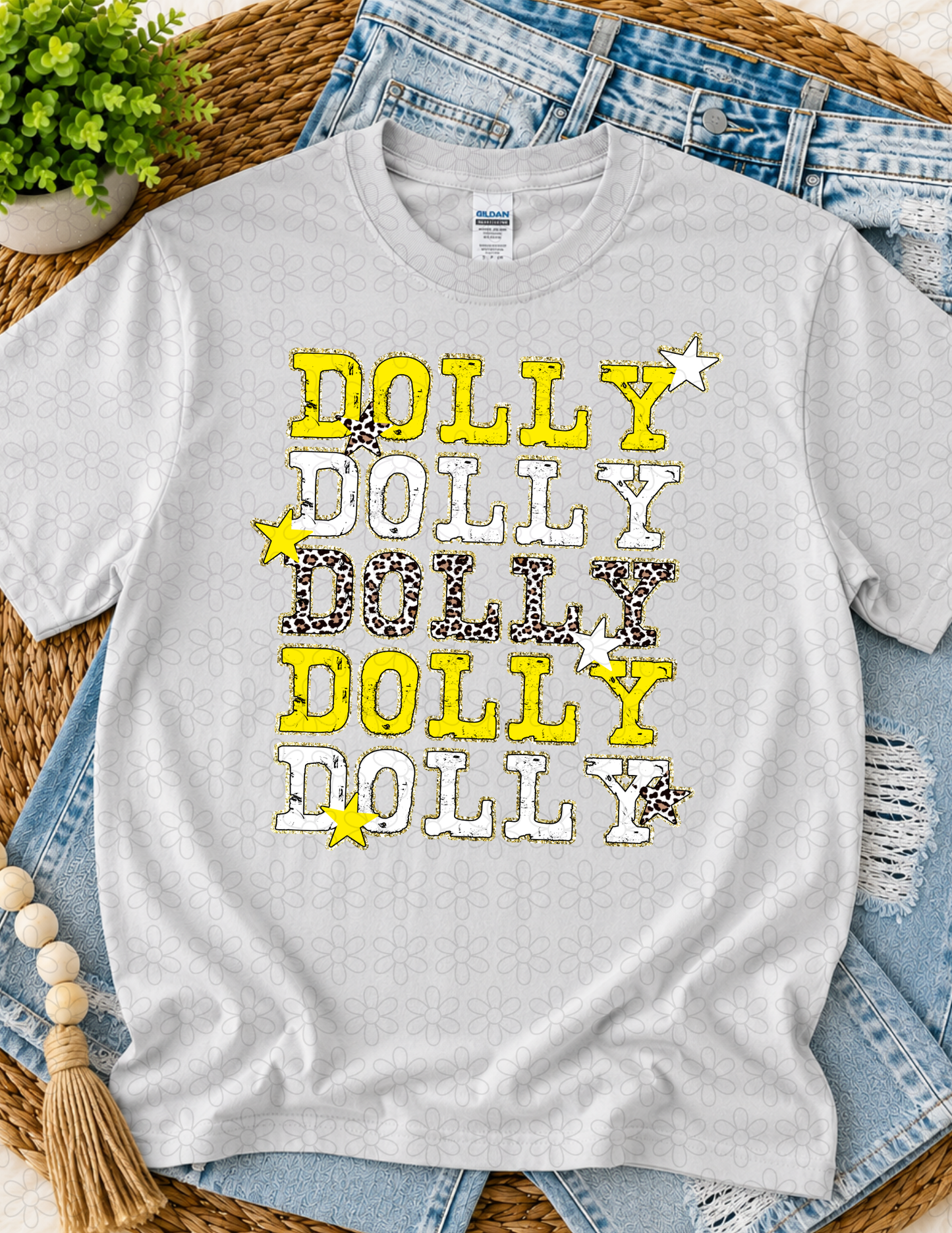 Dolly Leopard Yellow DTF Transfer