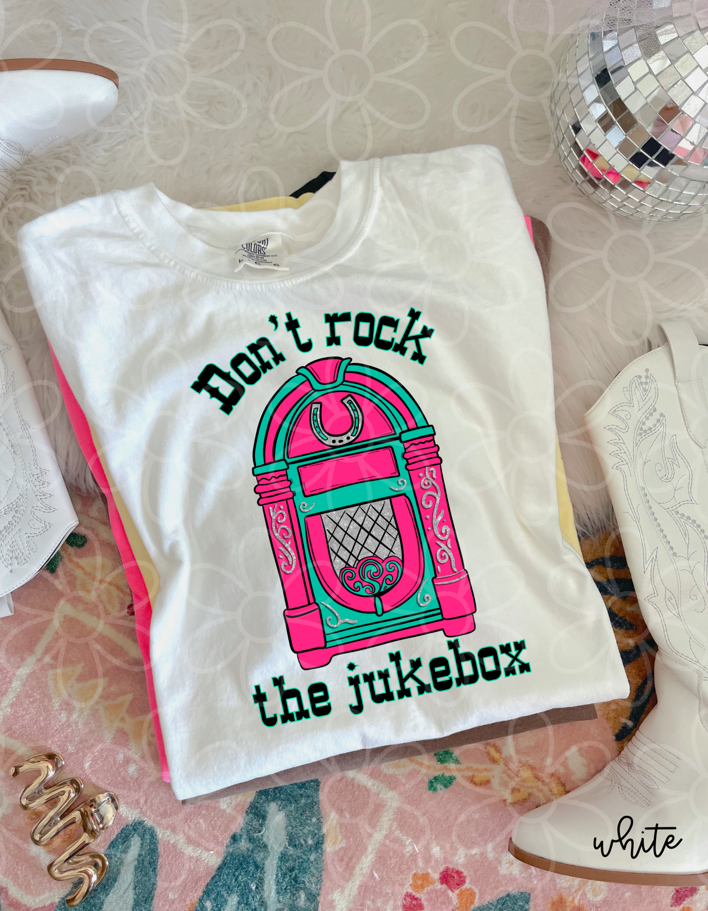 Don't Rock The Jukebox Pink & Turquoise DTF Transfer