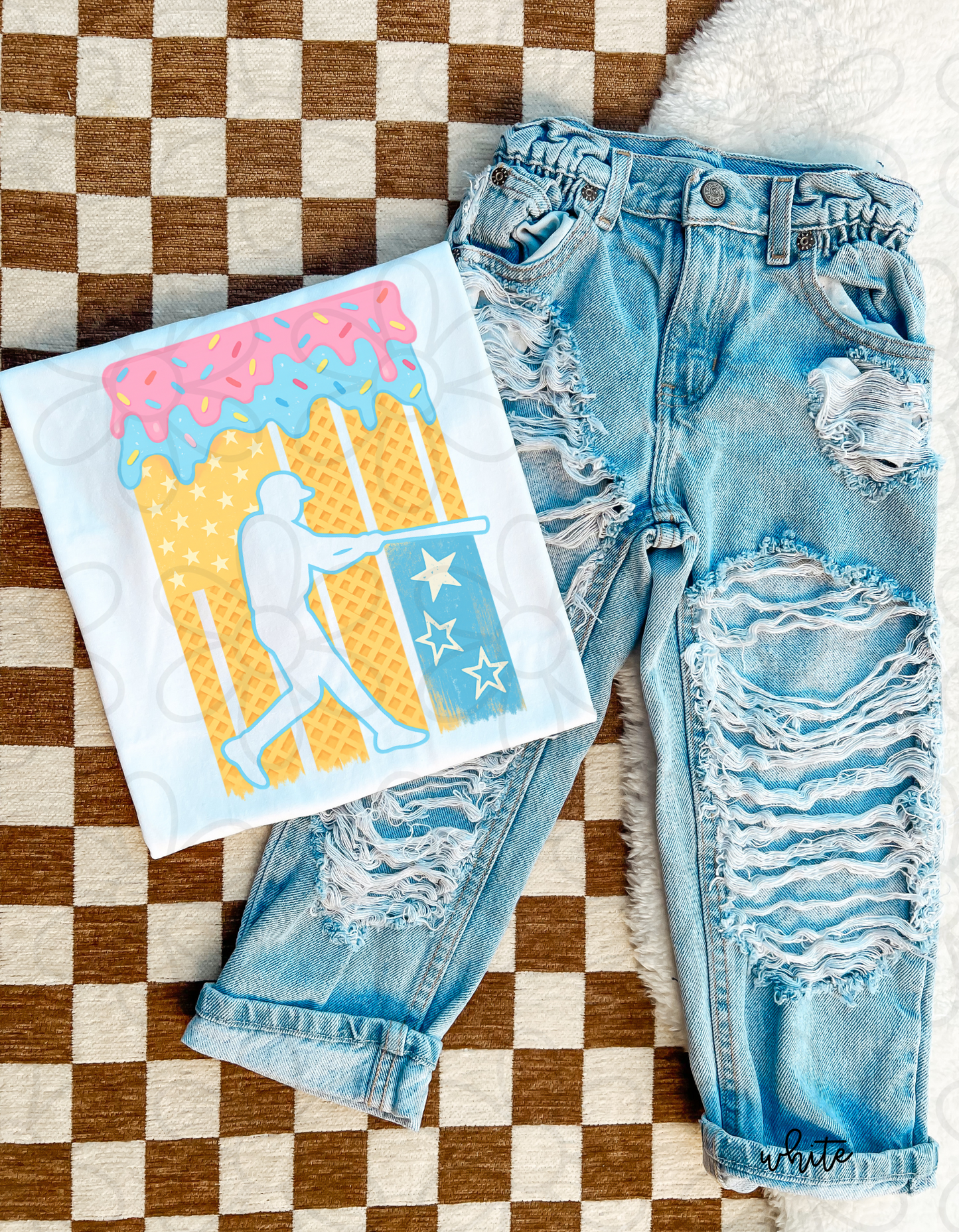 Drip Baseball Flag Kids Completed Tee
