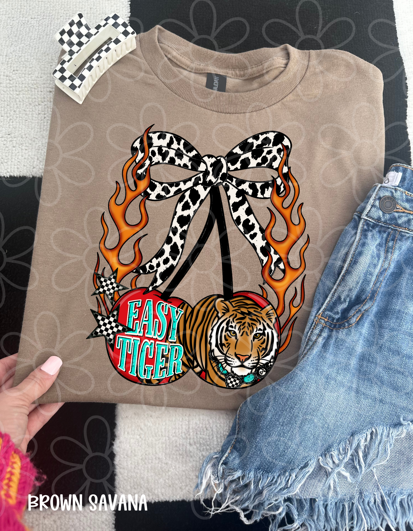 Easy Tiger Cherry Flames DTF Transfer