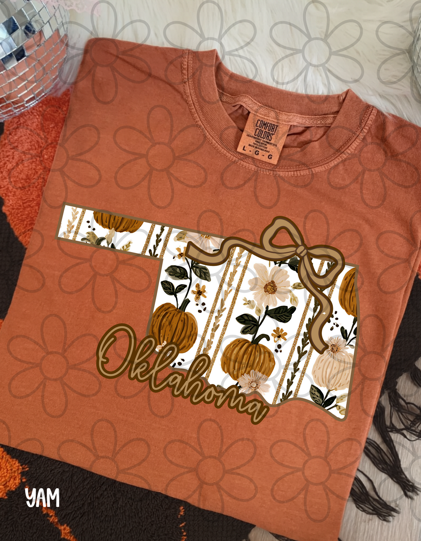 Fall Floral Pumpkin States (Multiple Options) DTF Transfer