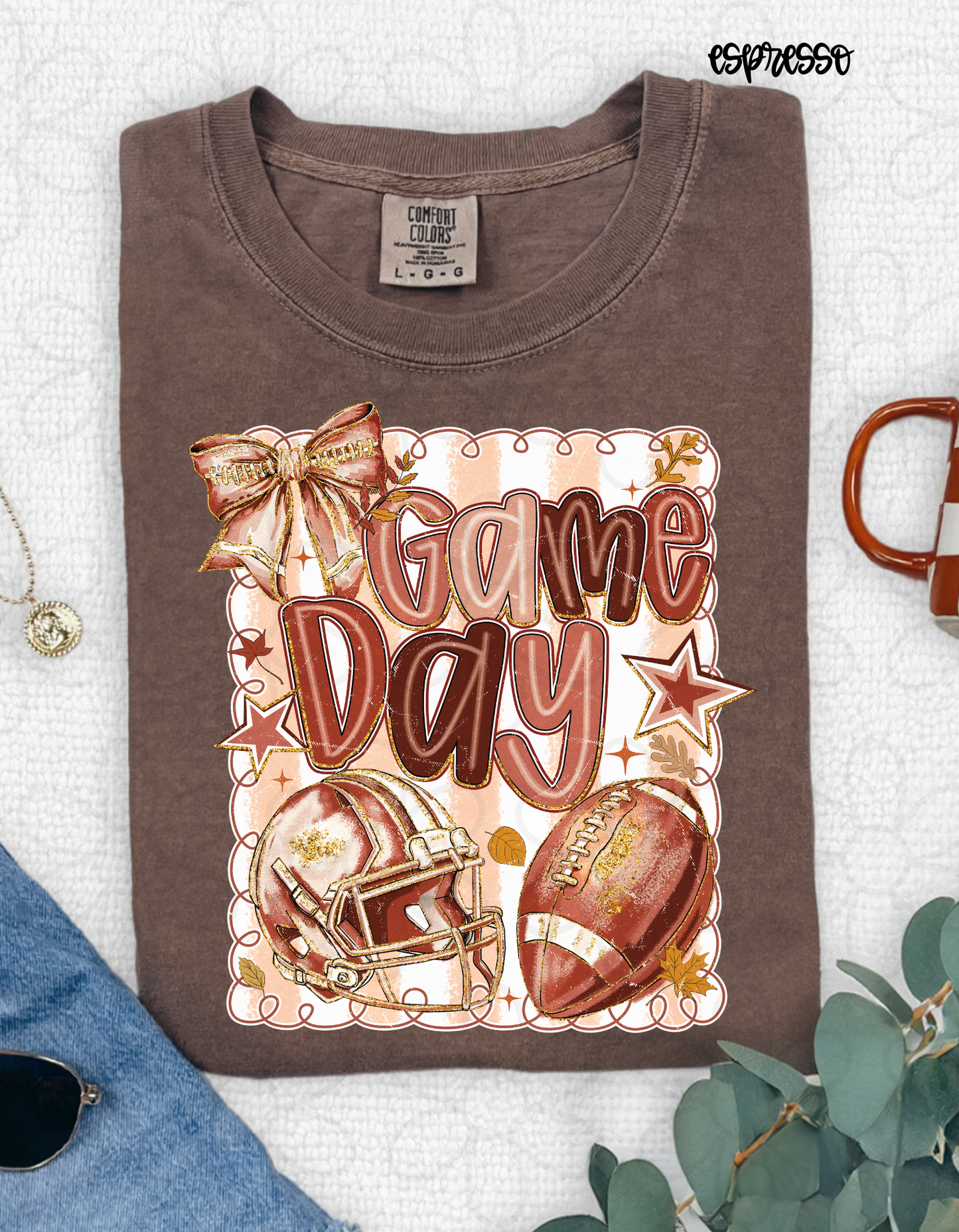 Fall Game Day Stripes Completed Tee