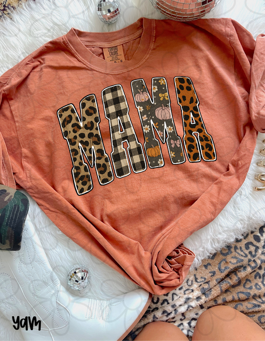 Fall Leopard Mama Completed Tee