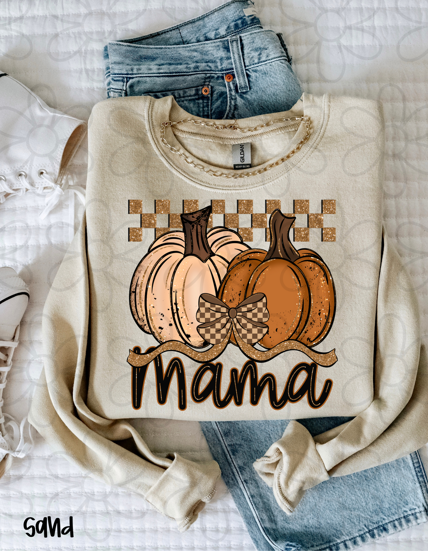 Fall Pumpkins Checkered Names (Multiple Options - No Customs) DTF Transfer
