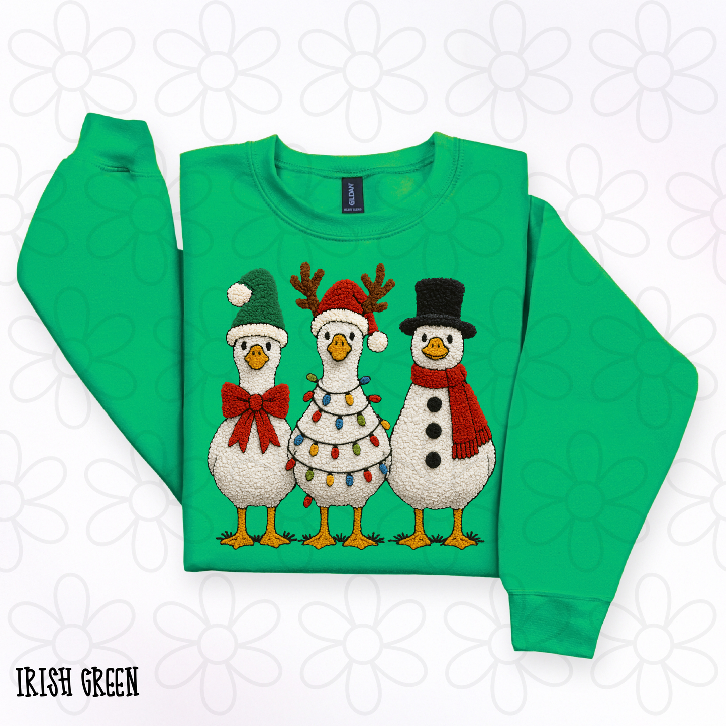 Faux Fuzzy Christmas Geese DTF Transfer