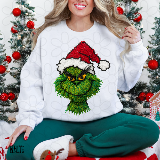 Faux Grinch Christmas Hat DTF Transfer