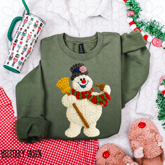 Faux Knit Frosty The Snowman DTF Transfer