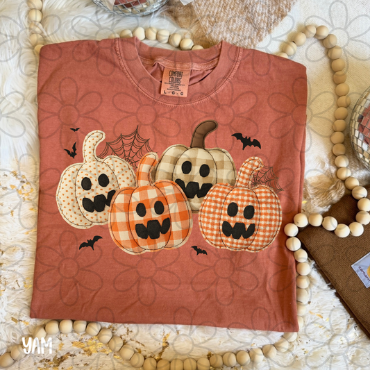 Faux Quilt Pumpkins DTF Transfer