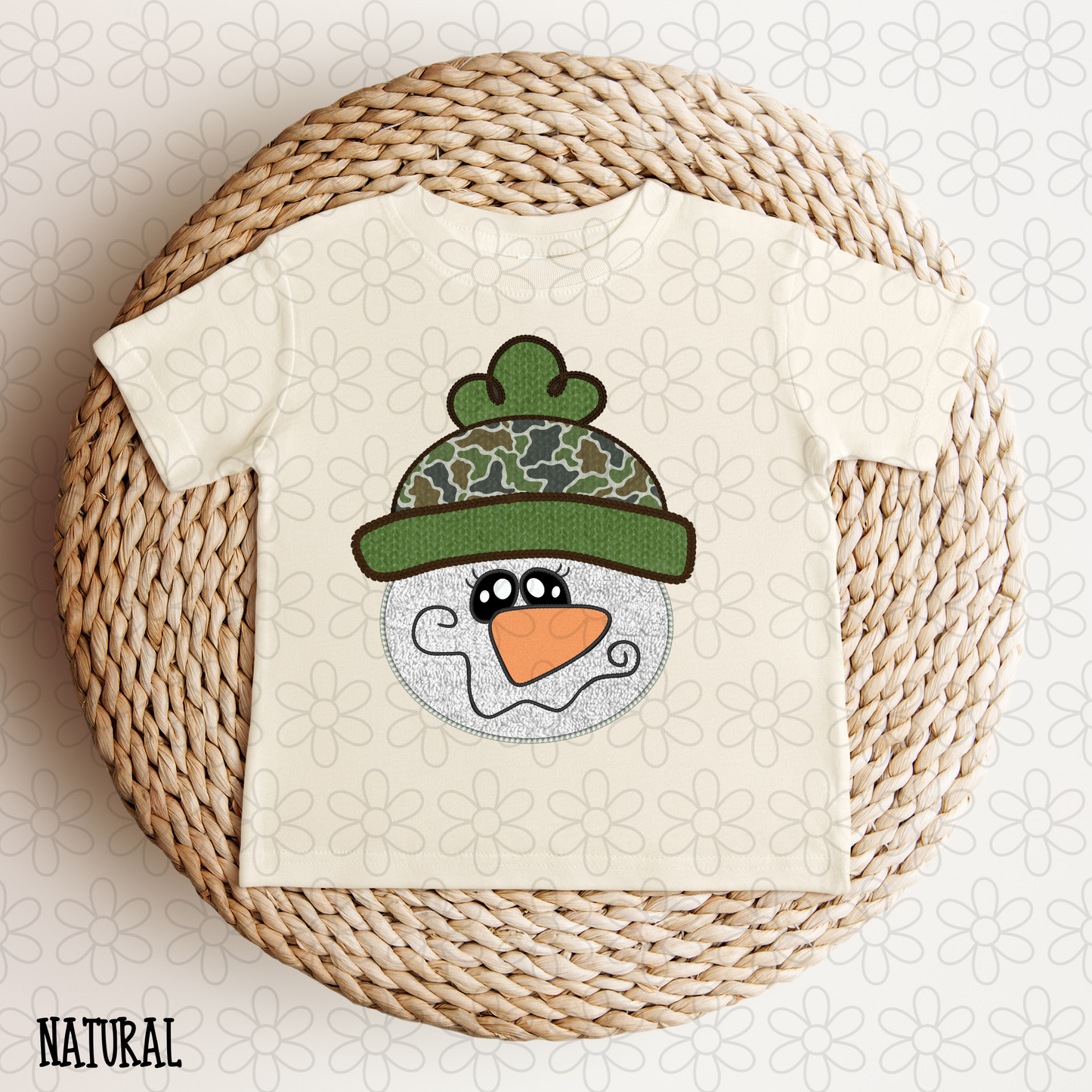 Faux Snowman Camo Hat DTF Transfer