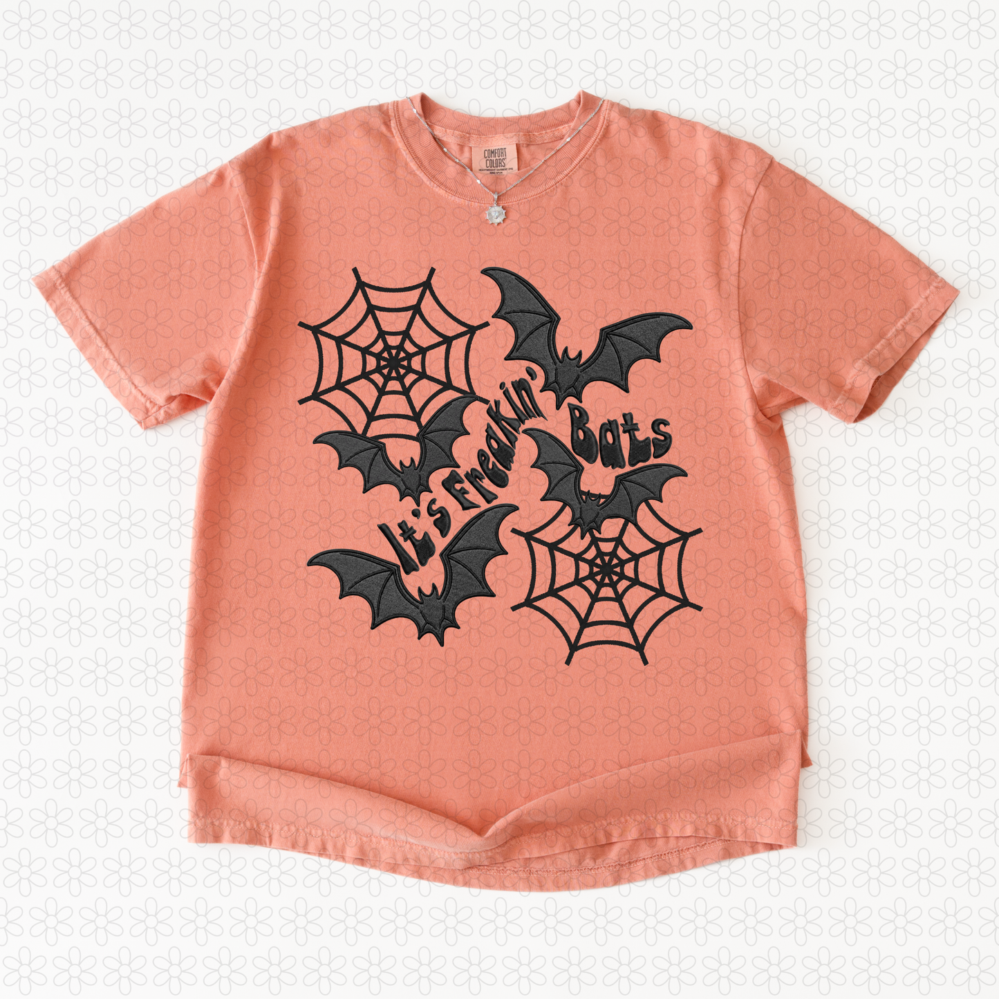 Faux embroidered It’s freakin bats DTF Transfer
