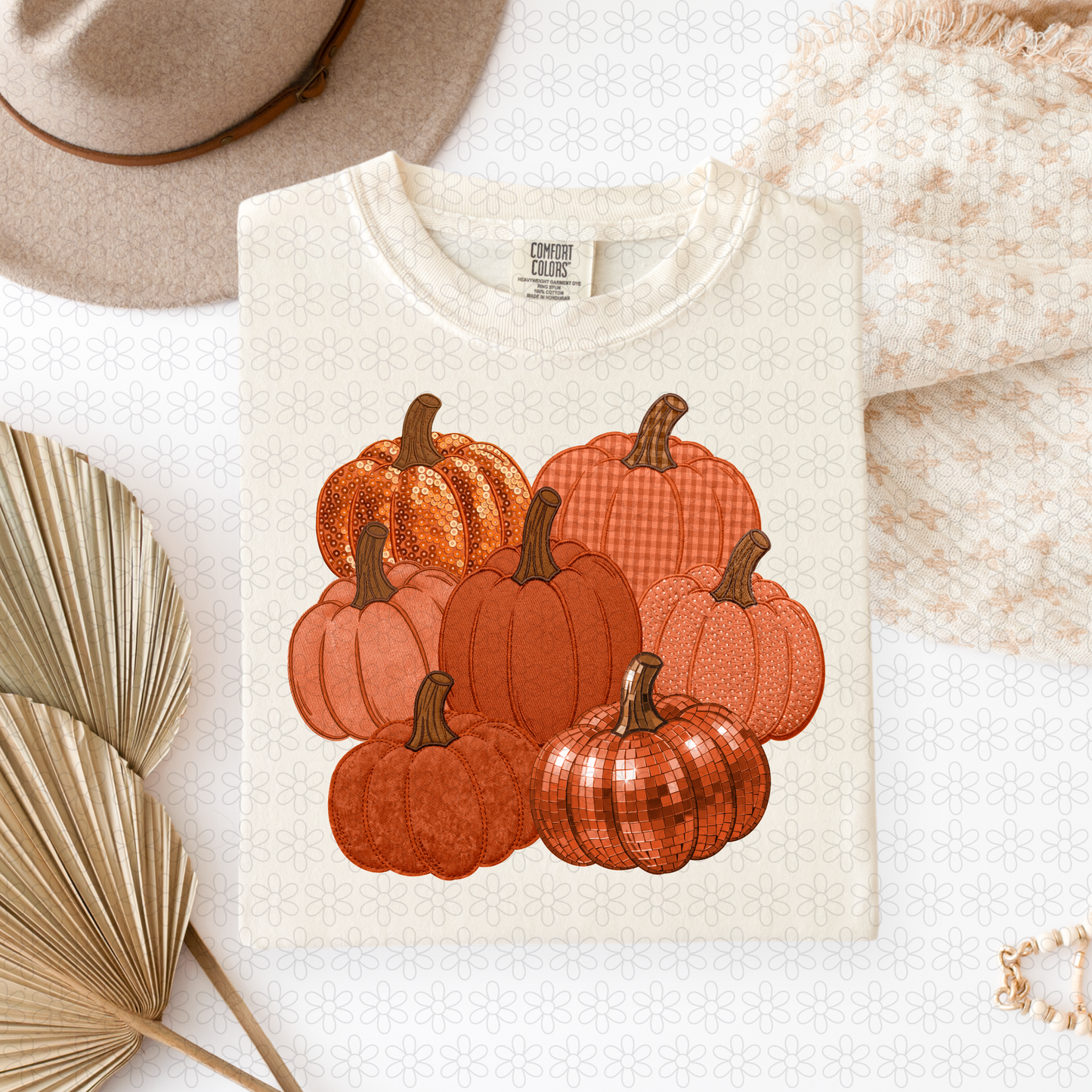 Faux pattern pumpkin collage DTF Transfer