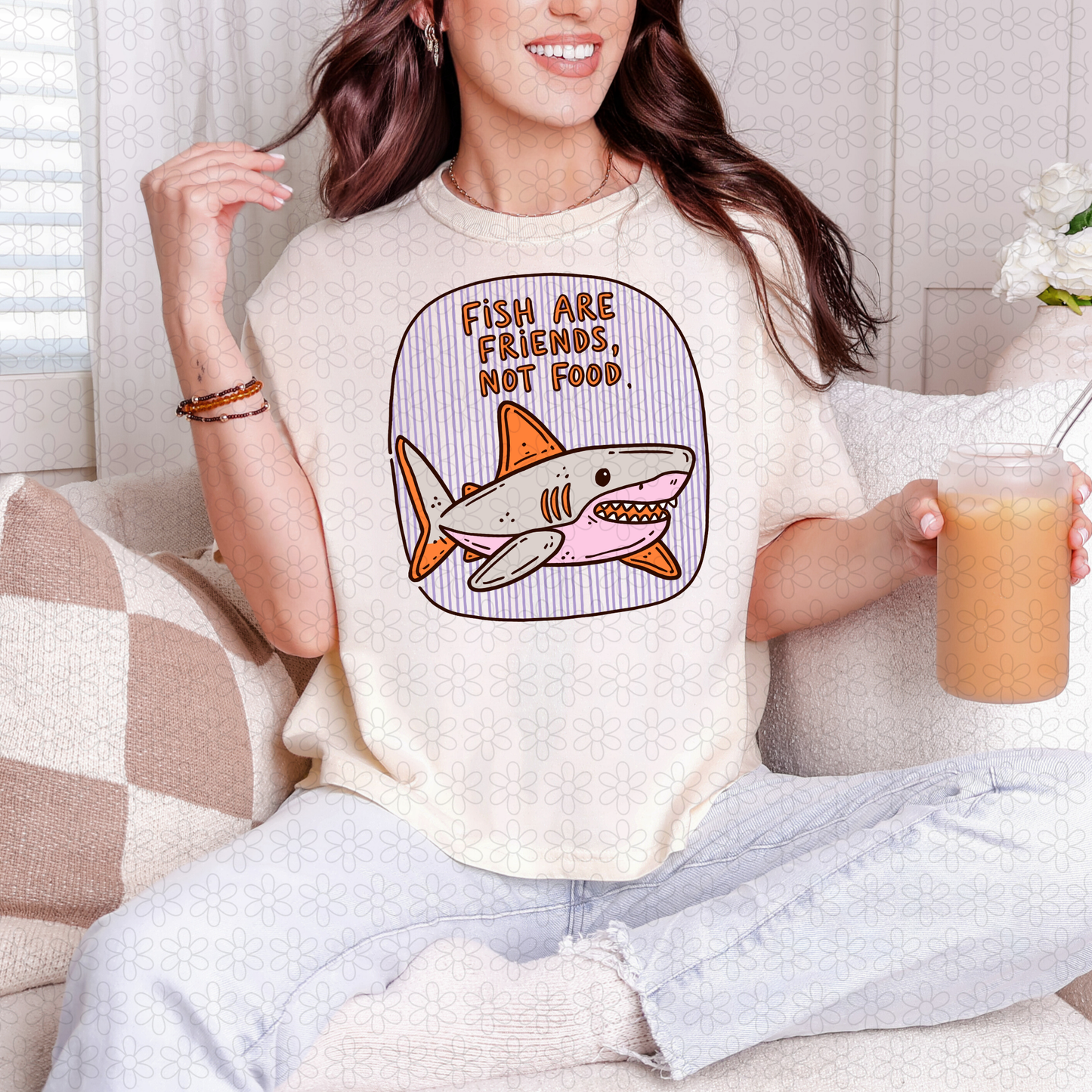 Fish Are Friends, Not Food DTF Transfer