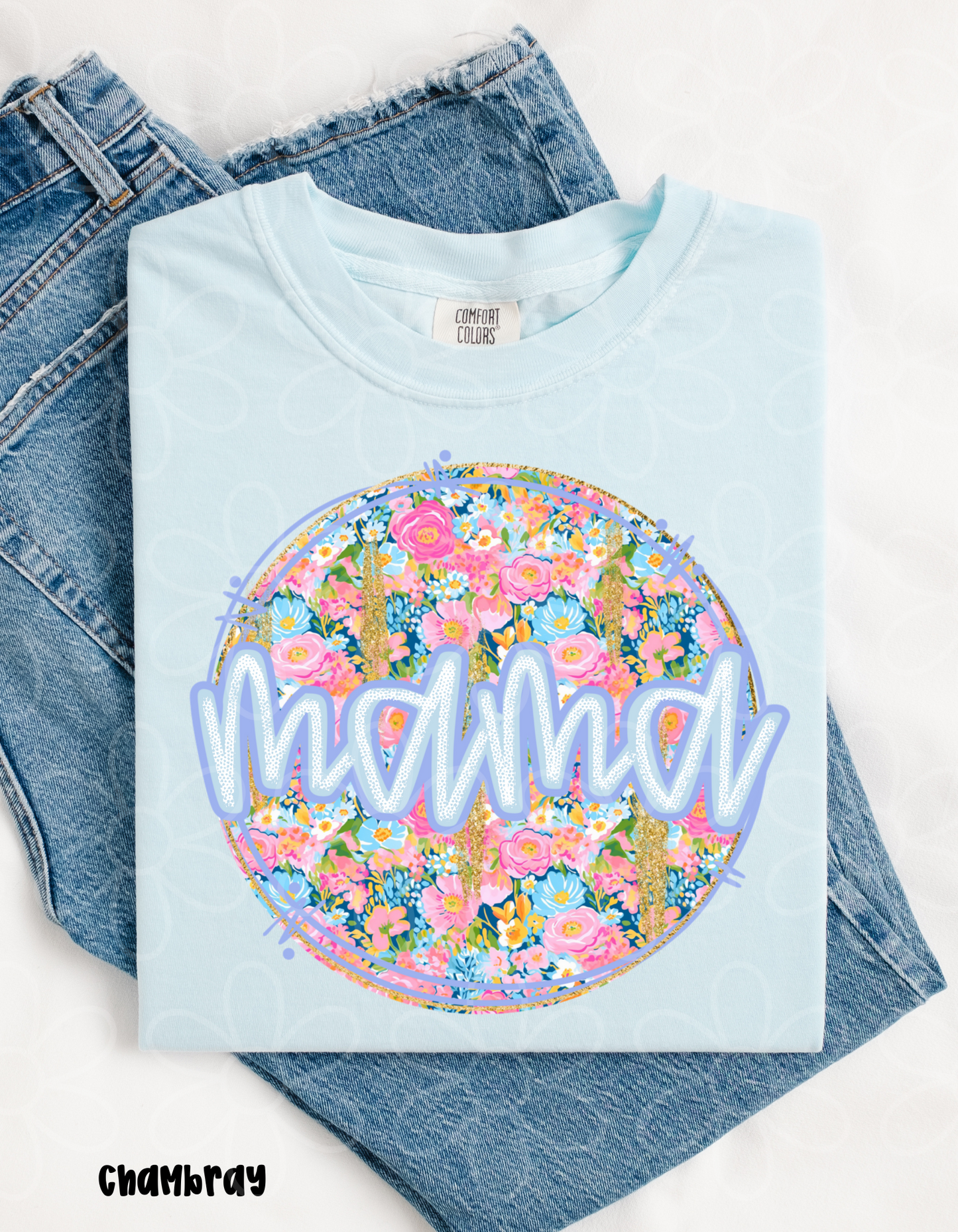 Floral Circle MaMa DTF Transfer