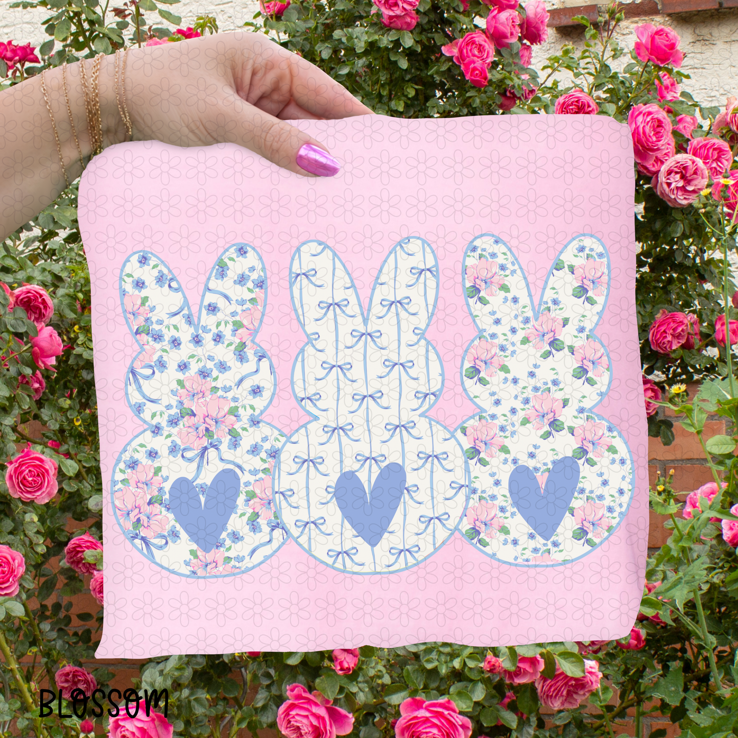 Floral Bunnies DTF Transfer