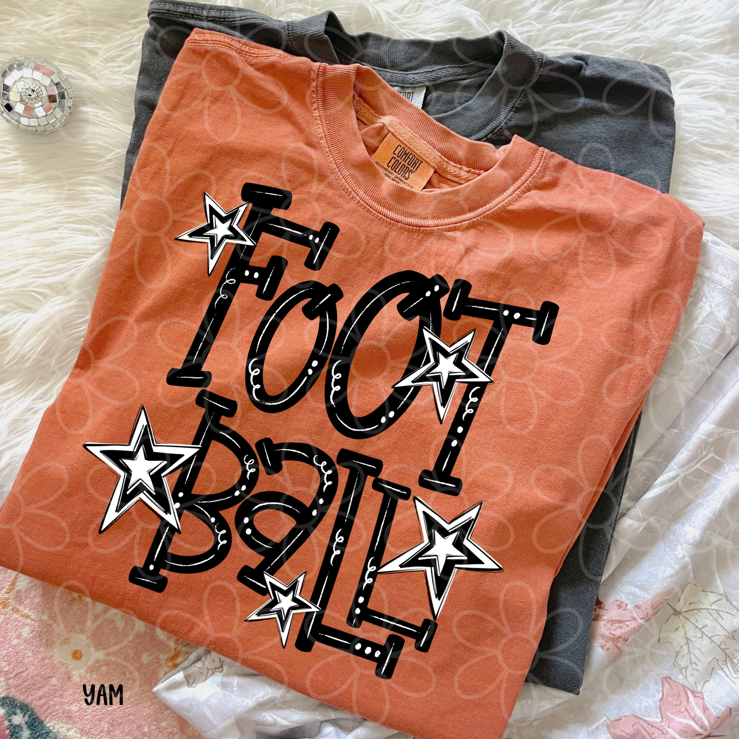 Football Black & White Stars DTF Transfer