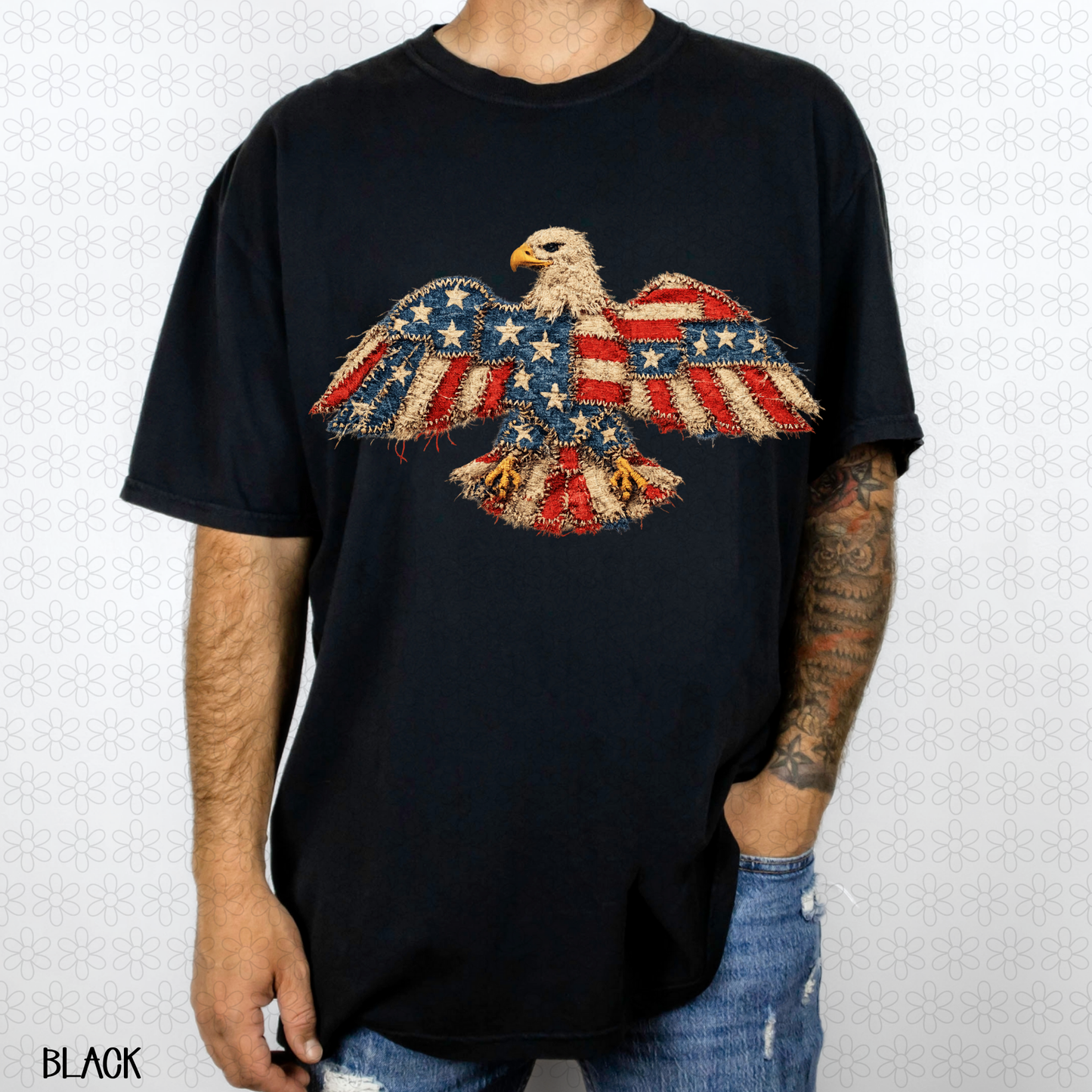 Frayed Eagle DTF Transfer