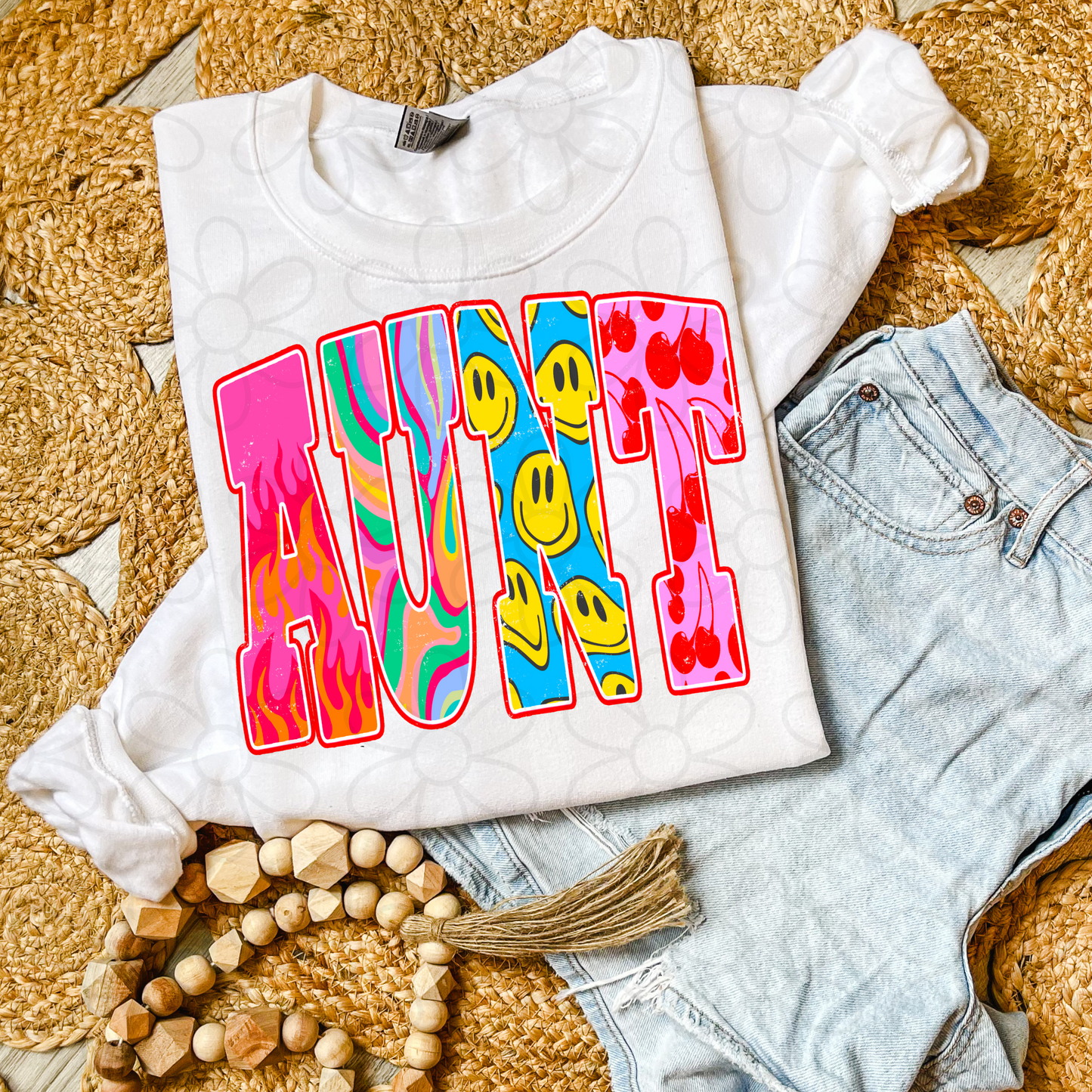 Funky Retro Aunt Completed Tee