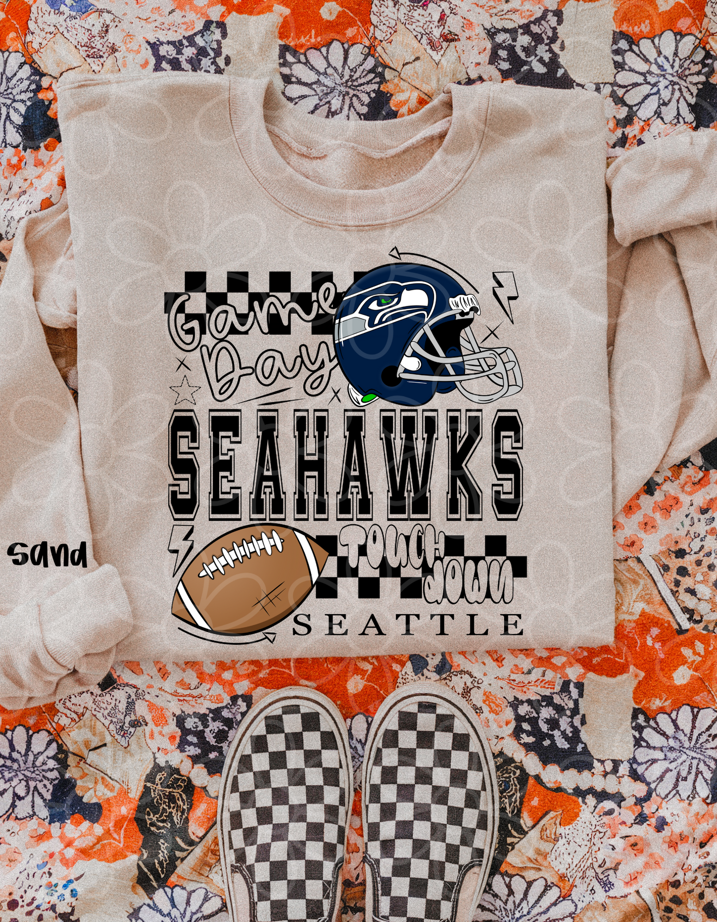 Game Day Checkered Football Teams (Multiple Options) Kids Completed Tee