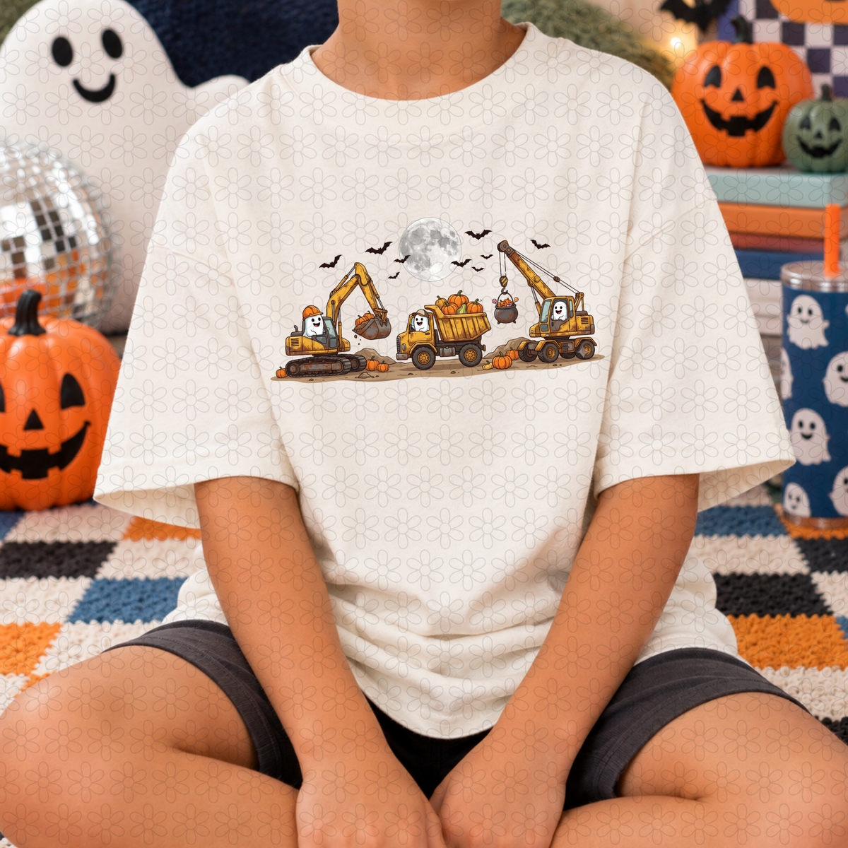 Ghost Dumptruck Pumpkins DTF Transfer