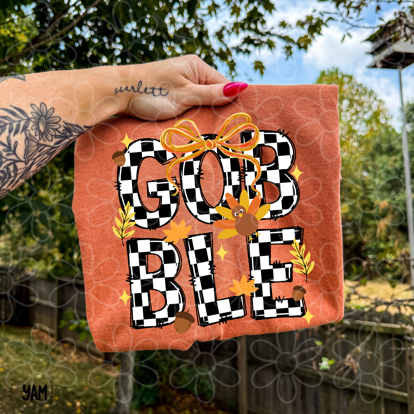 Gobble Checkered DTF Transfer
