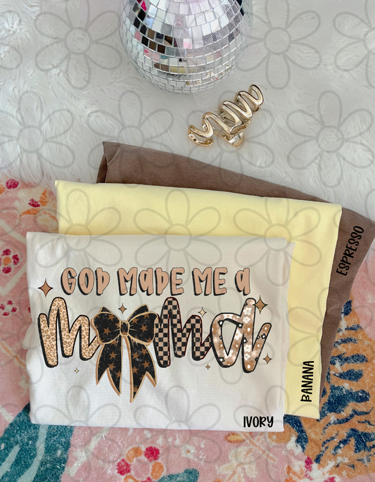 God Made Me A MaMa Brown And Black DTF Transfer