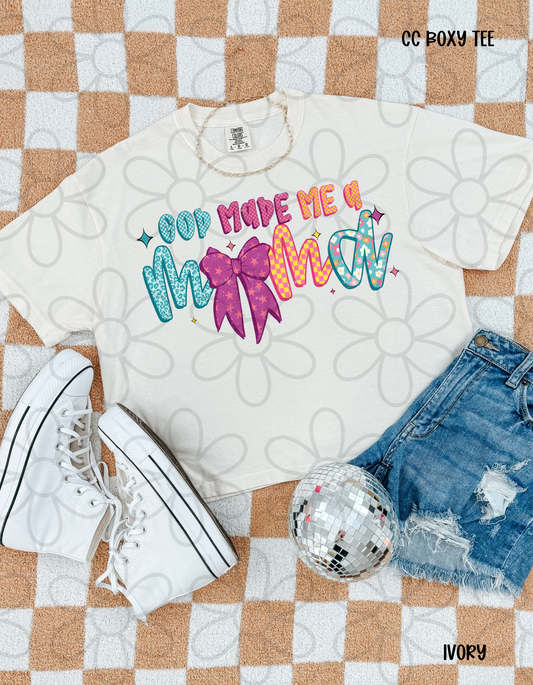 God Made Me A MaMa Retro DTF Transfer