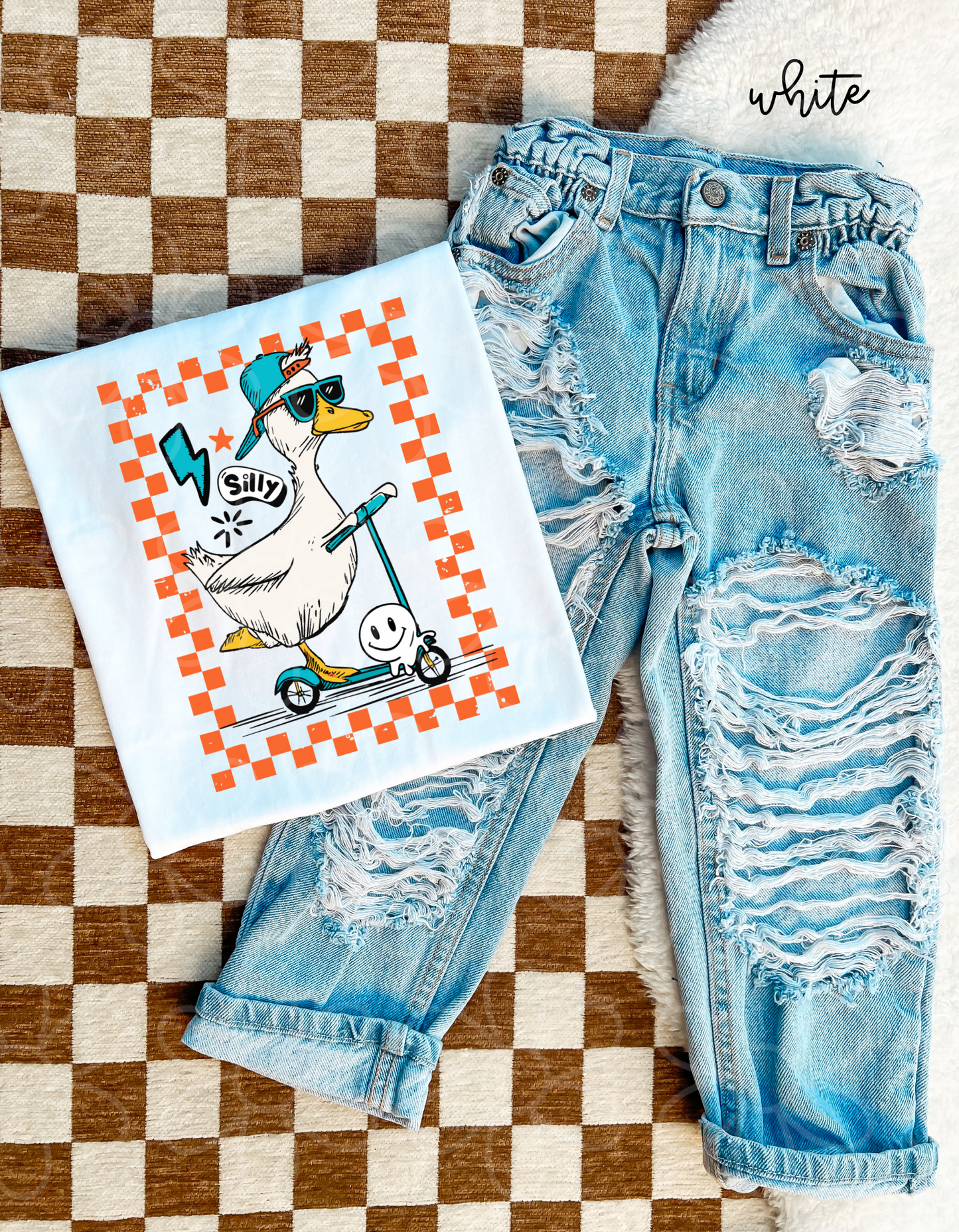 Goose Blue Scooter Kids Completed Tee