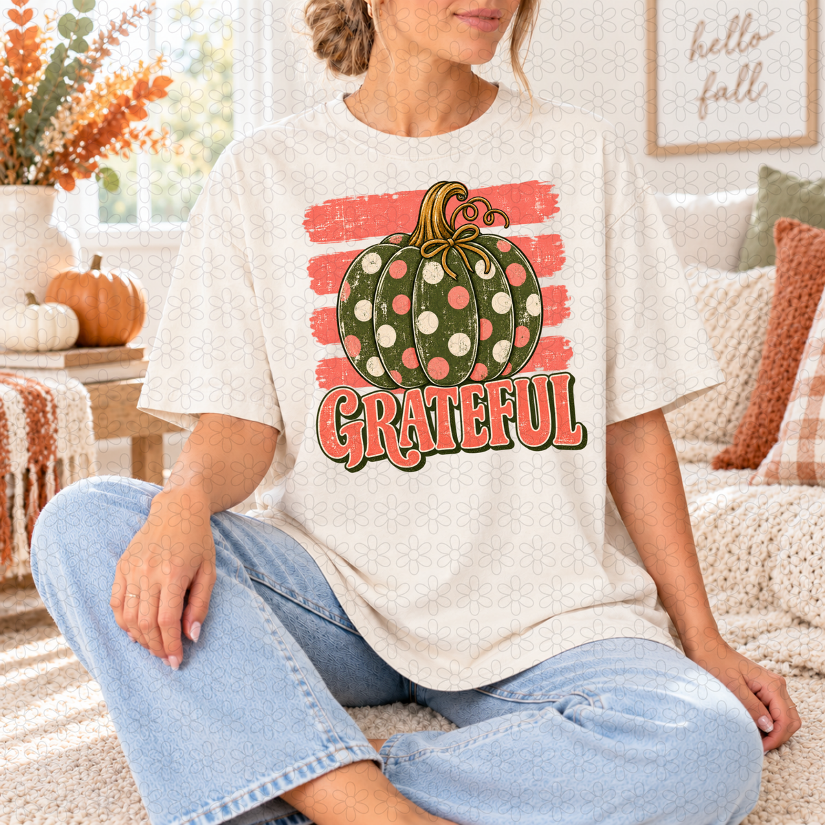 Grateful Pumpkin DTF Transfer