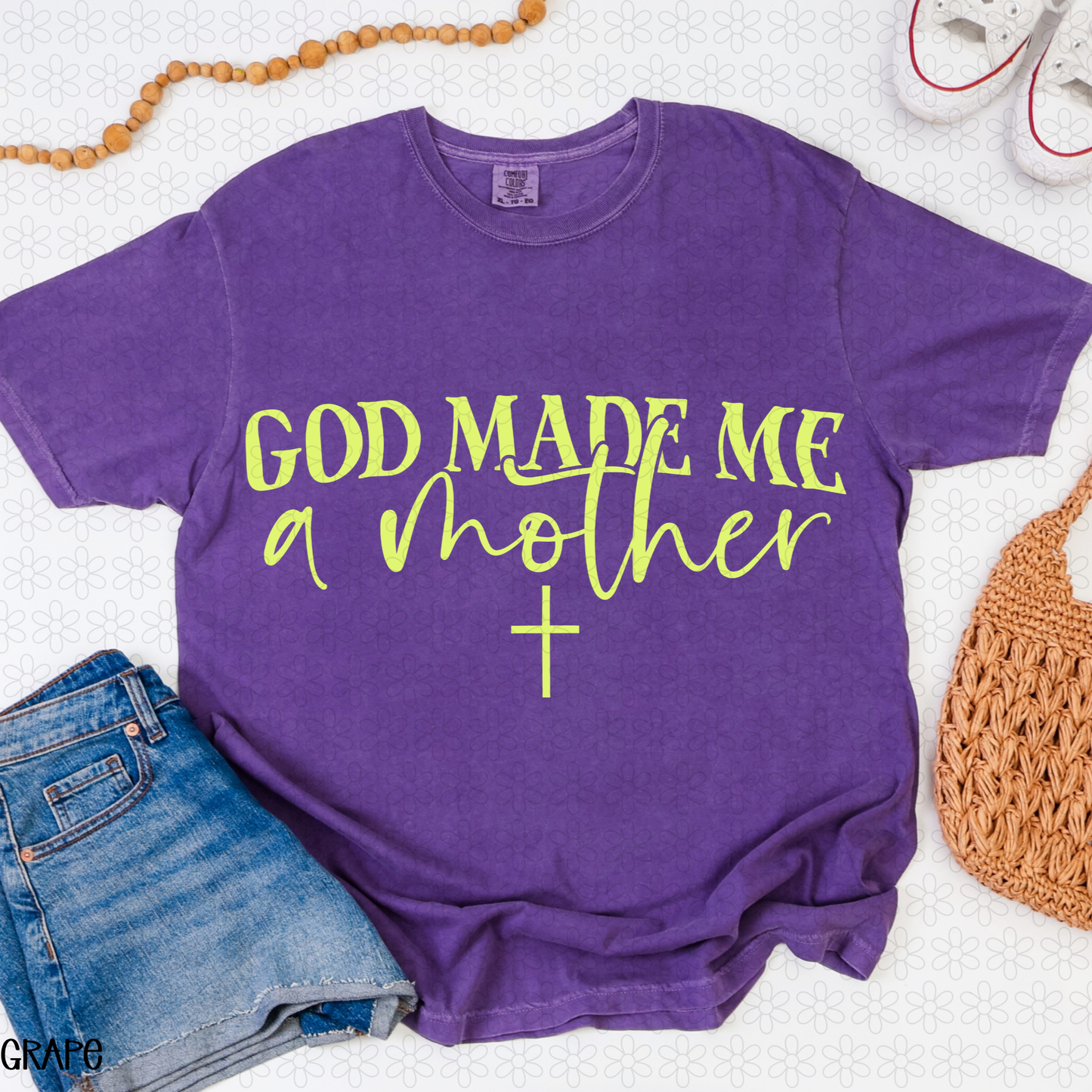 Green God Made Me A Mother DTF Transfer