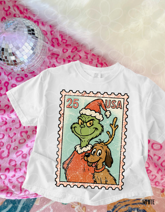 Grinch Stamp Kids Completed Tee