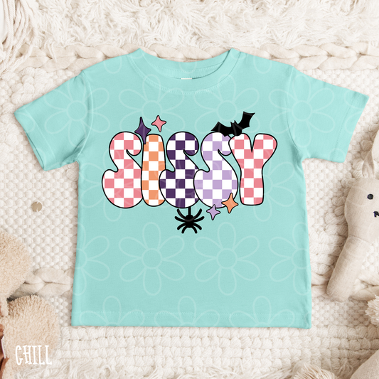 Halloween Checkered Sissy Kids Completed Tee